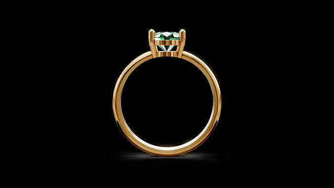 Oval Gemstone Classic Ring 3D print model