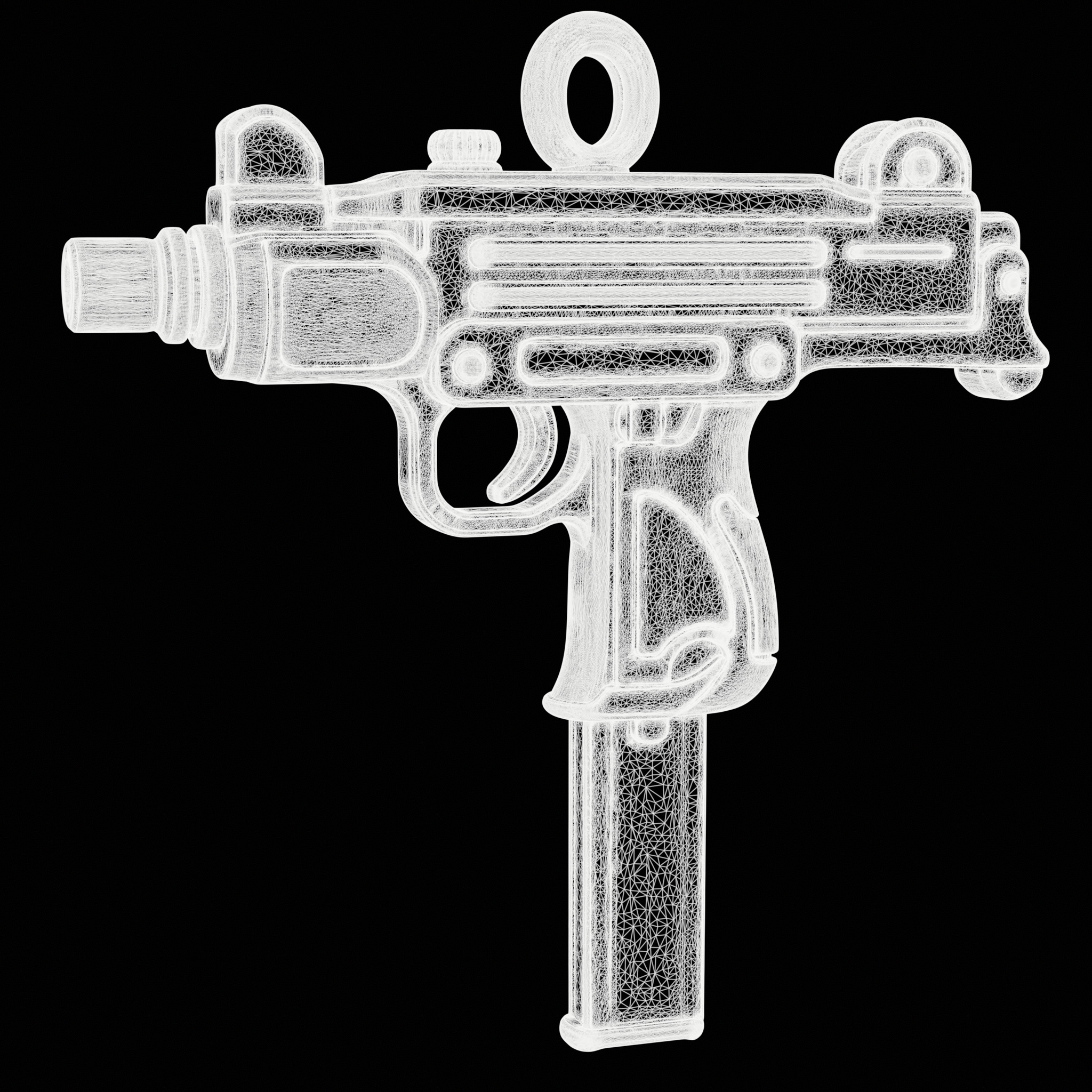 Golden Ornamental UZI 3D Model 3D print model_7