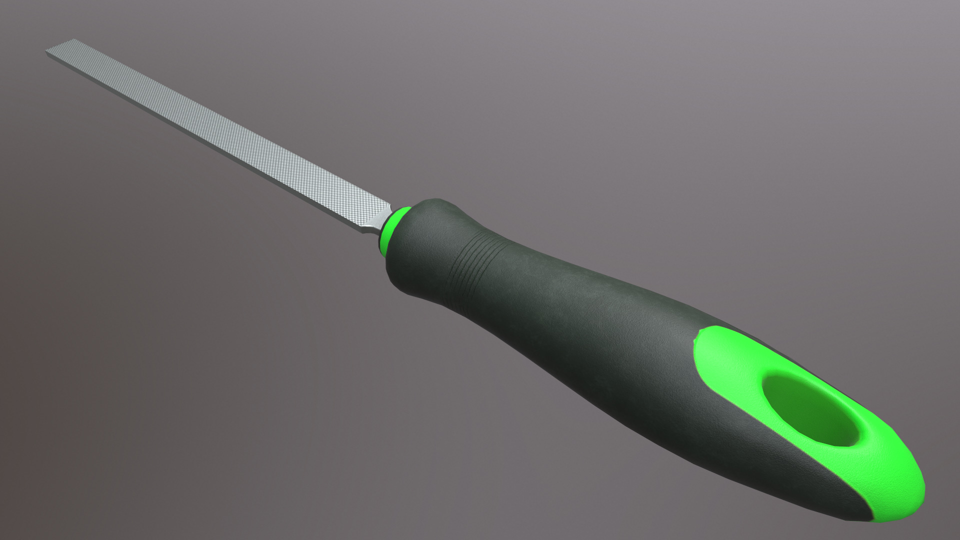 Flat Hand File Low Poly Low-poly 3D model_9