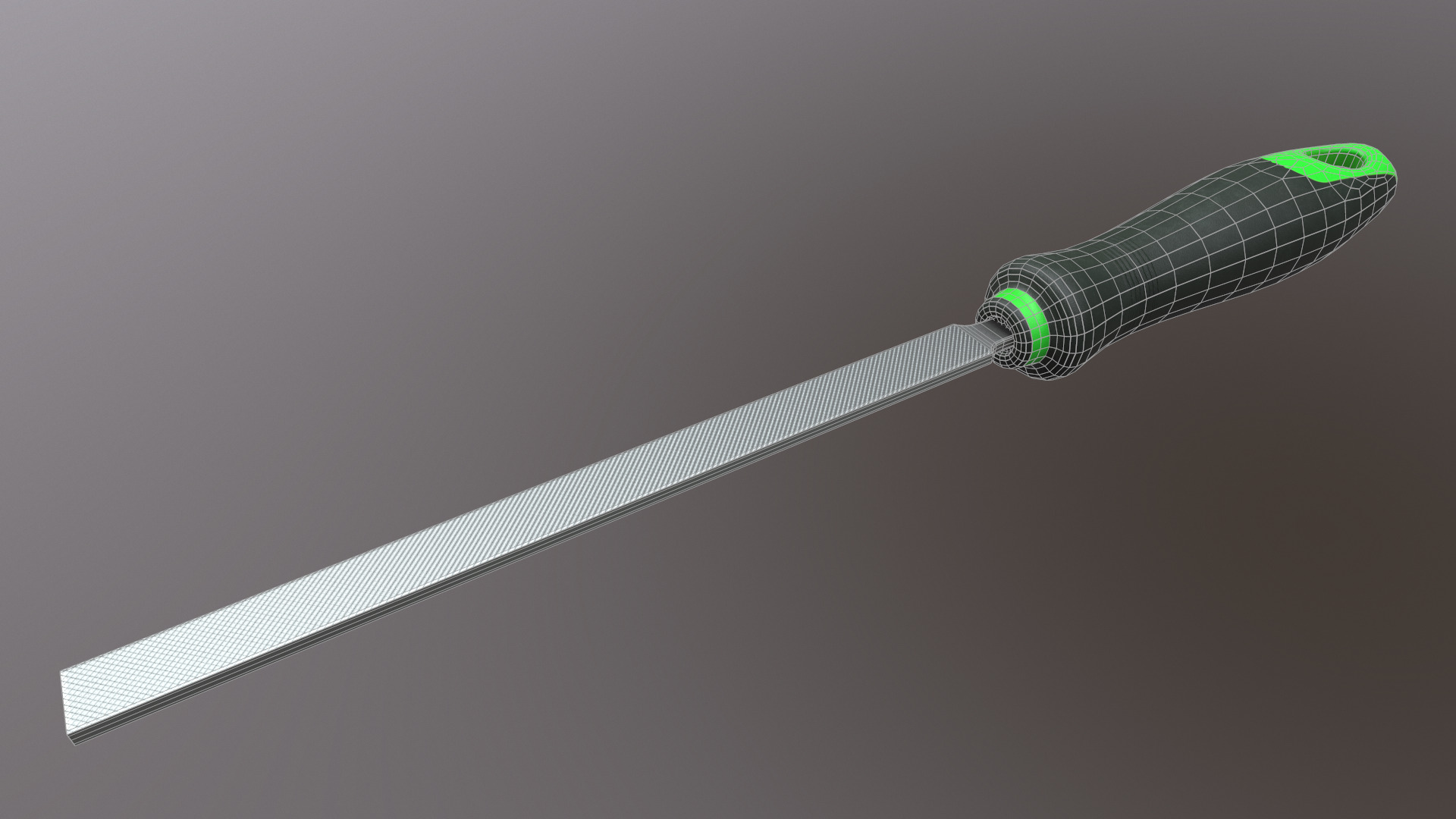 Flat Hand File Low Poly Low-poly 3D model_25