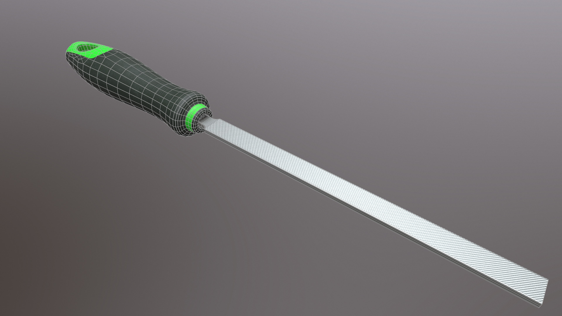 Flat Hand File Low Poly Low-poly 3D model_28