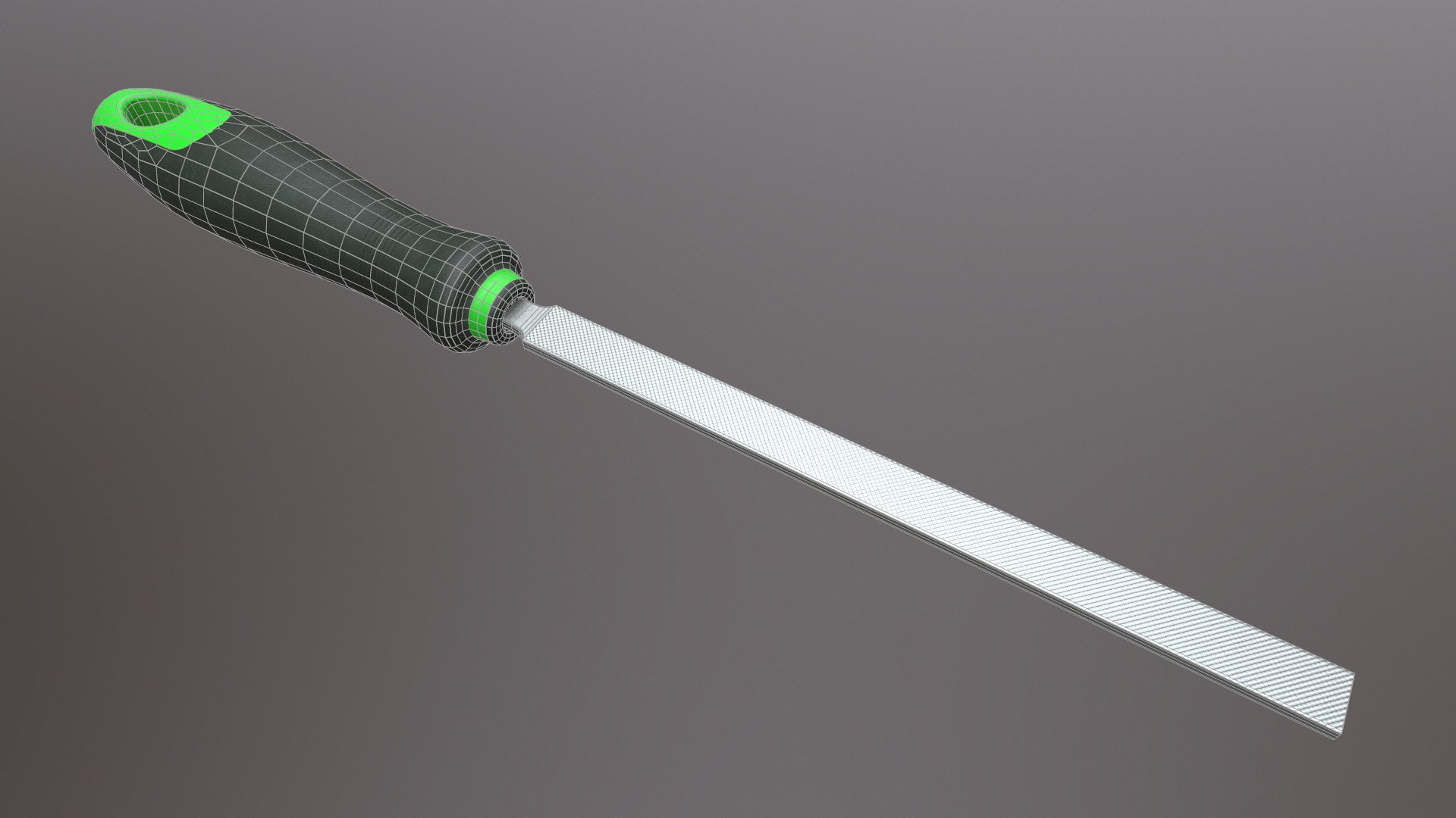 Flat Hand File Low Poly Low-poly 3D model_26