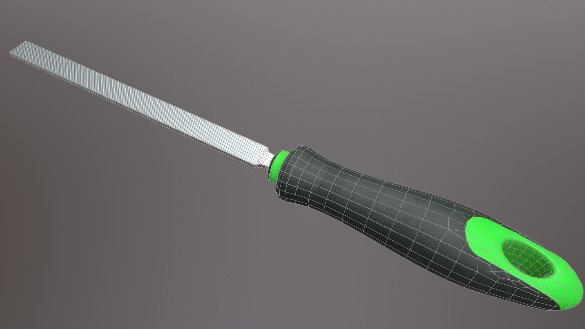 Flat Hand File Low Poly Low-poly 3D model_24