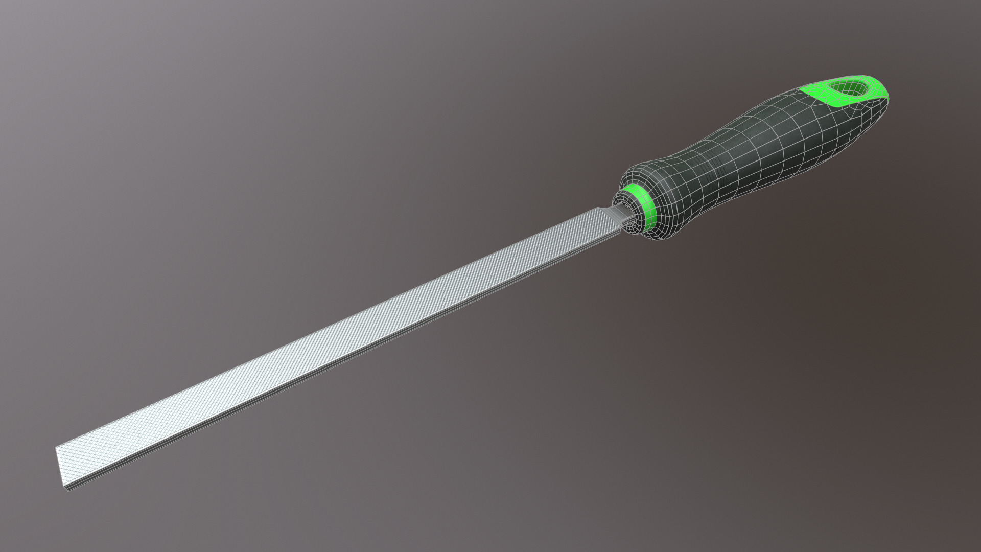 Flat Hand File Low Poly Low-poly 3D model_27