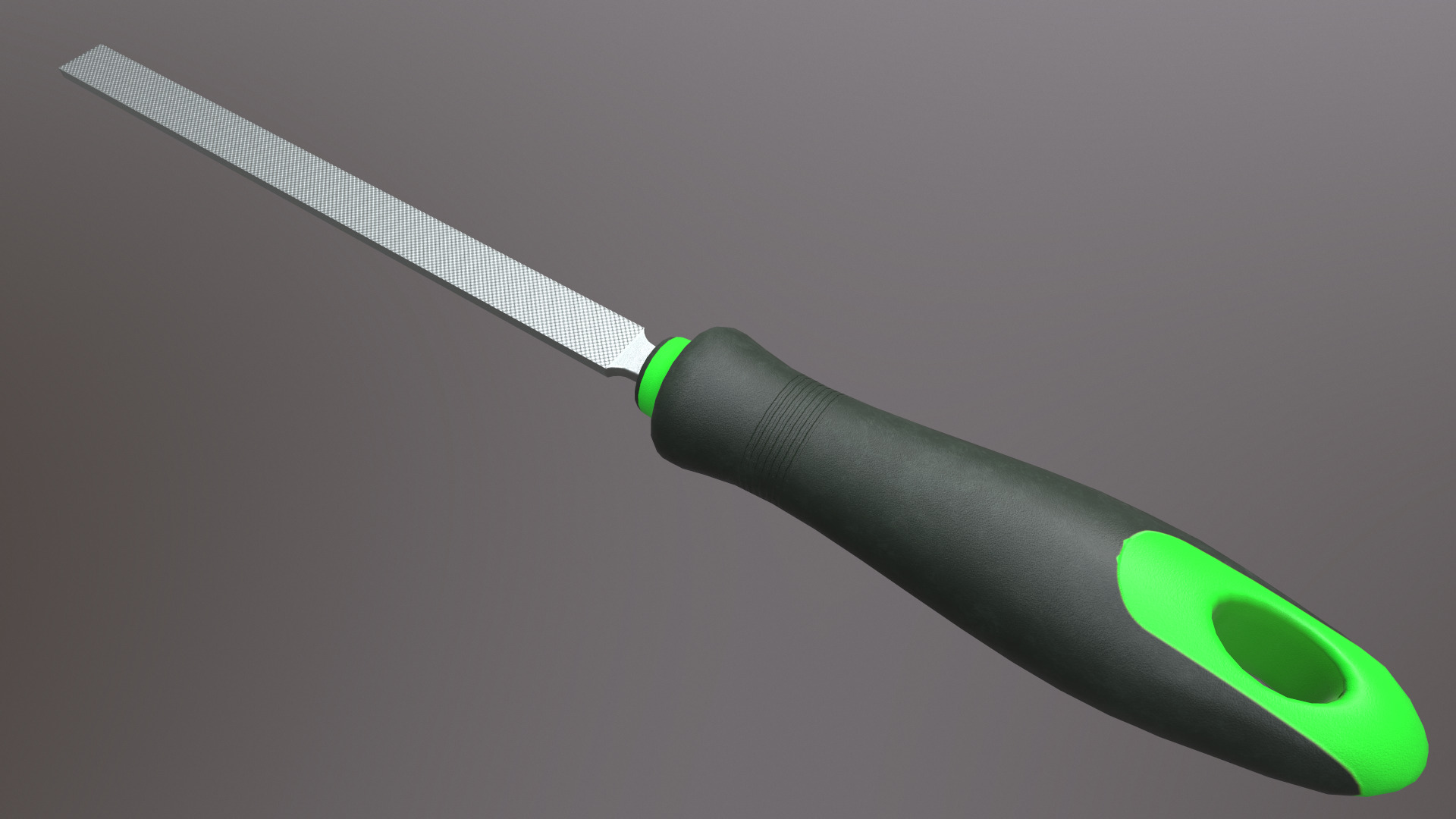 Flat Hand File Low Poly Low-poly 3D model_16