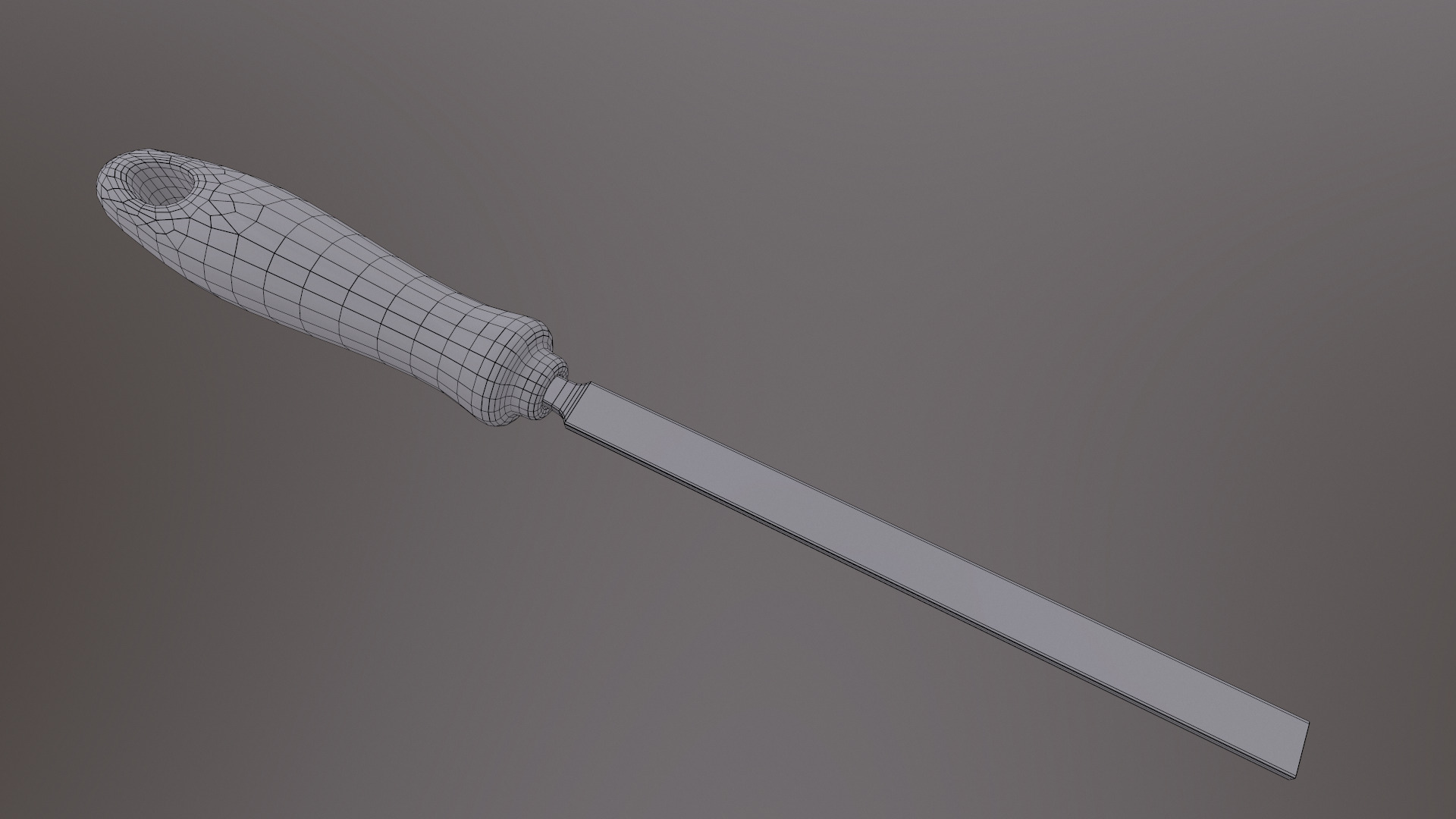 Flat Hand File Low Poly Low-poly 3D model_31