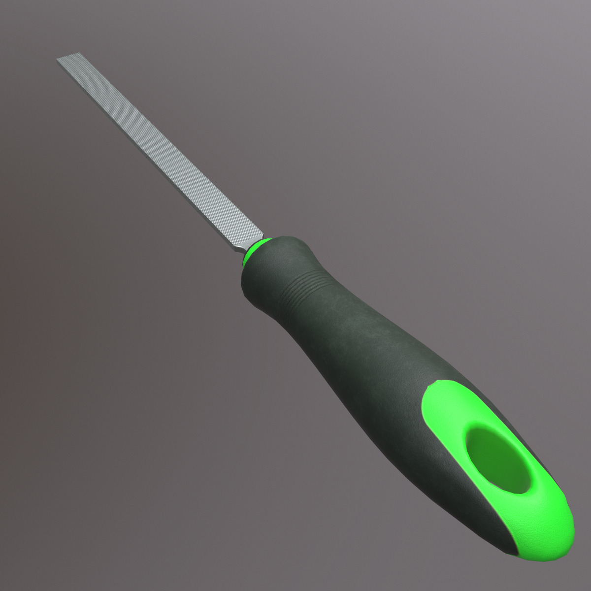 Flat Hand File Low Poly Low-poly 3D model_8