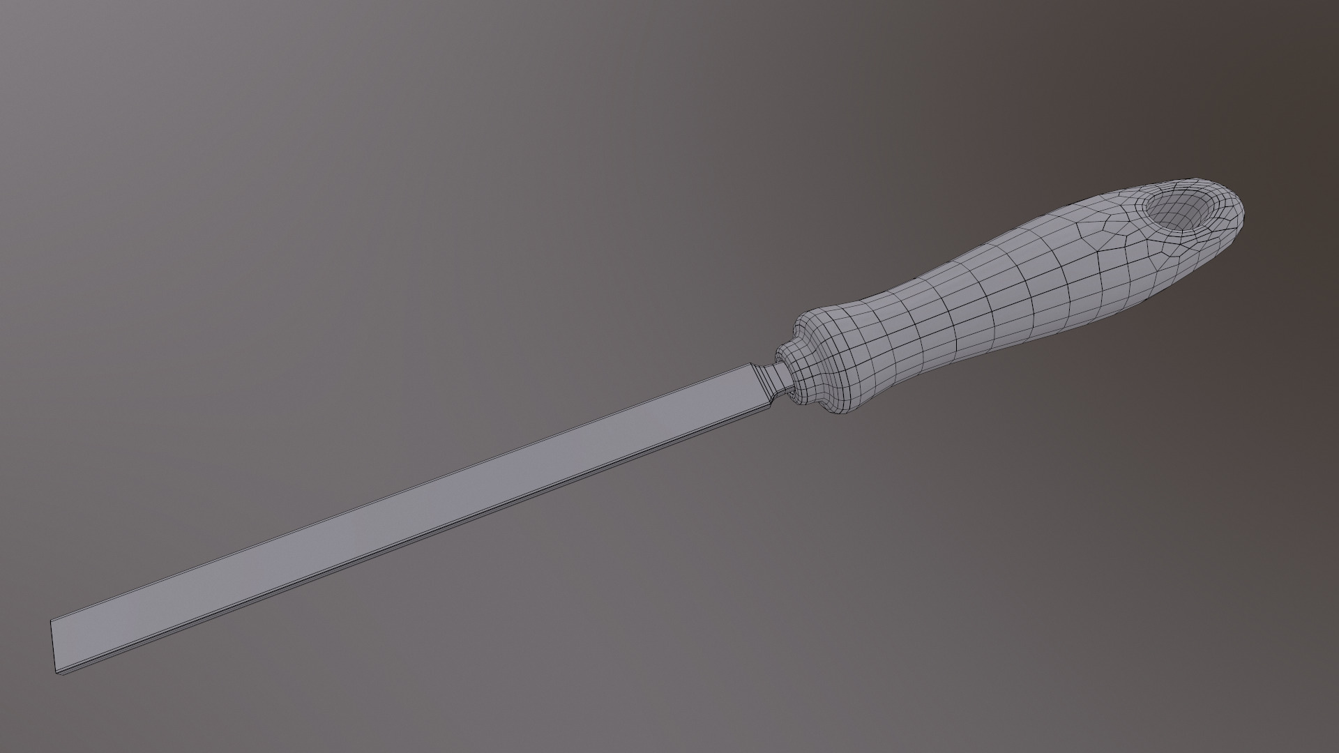 Flat Hand File Low Poly Low-poly 3D model_30