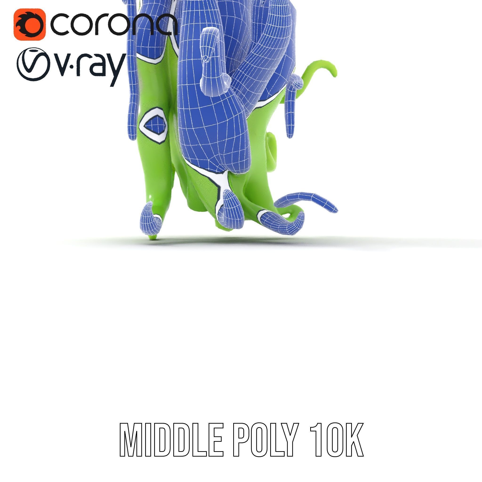 Playful Green Monster Character D Model Pack Low-poly 3D model_27