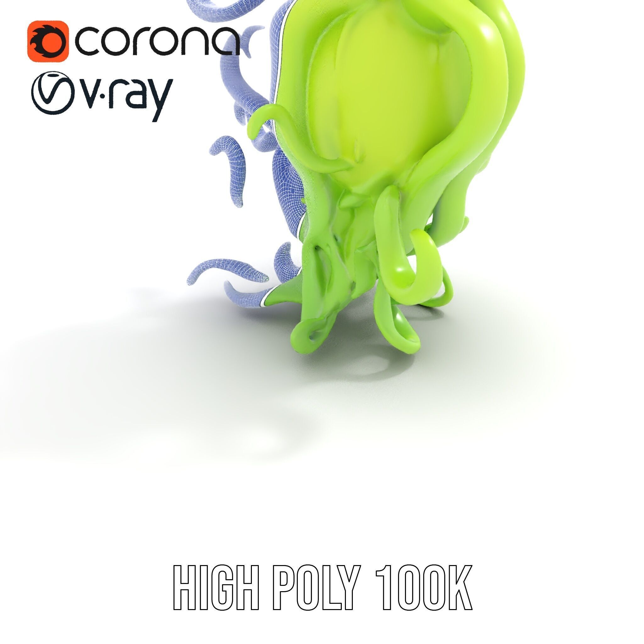 Playful Green Monster Character D Model Pack Low-poly 3D model_26