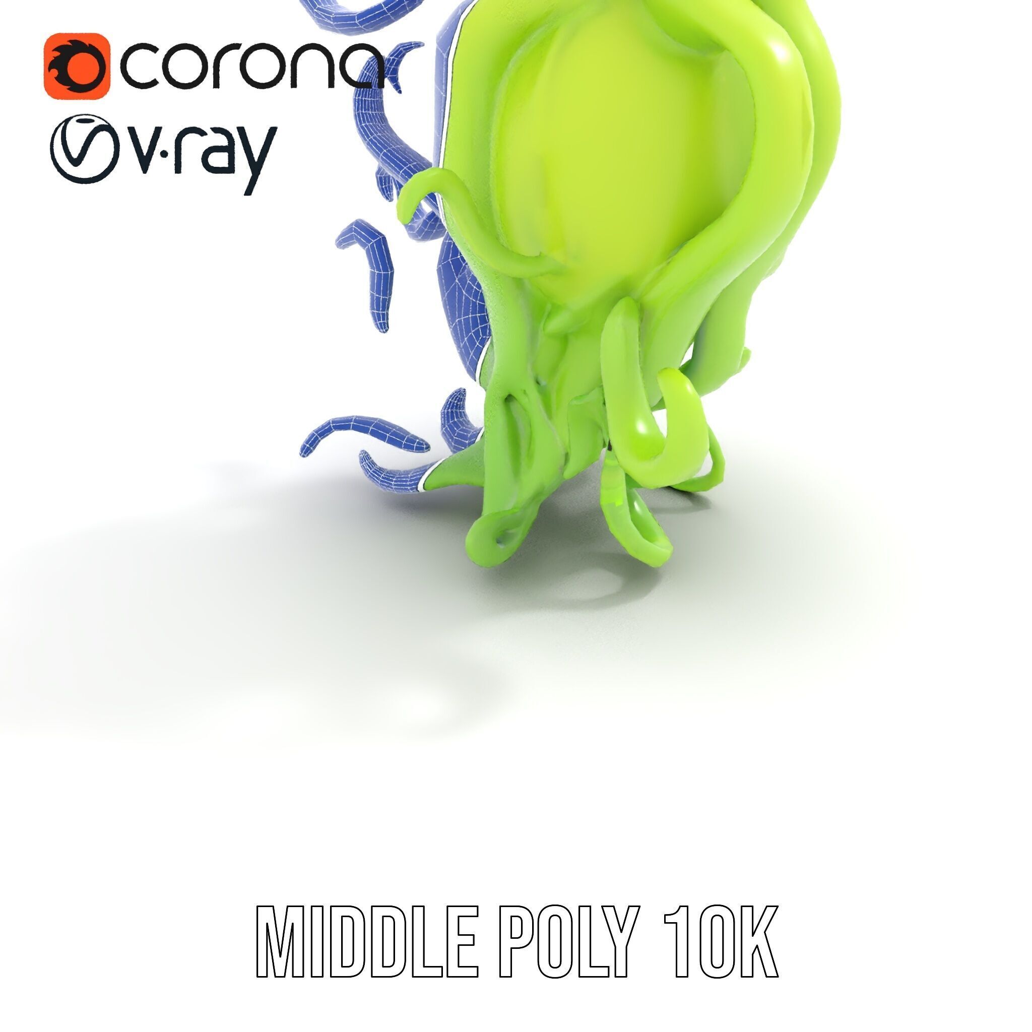 Playful Green Monster Character D Model Pack Low-poly 3D model_13