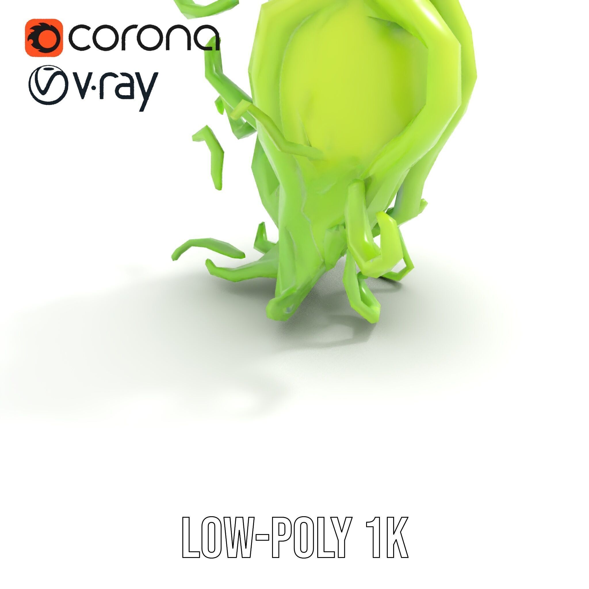 Playful Green Monster Character D Model Pack Low-poly 3D model_14