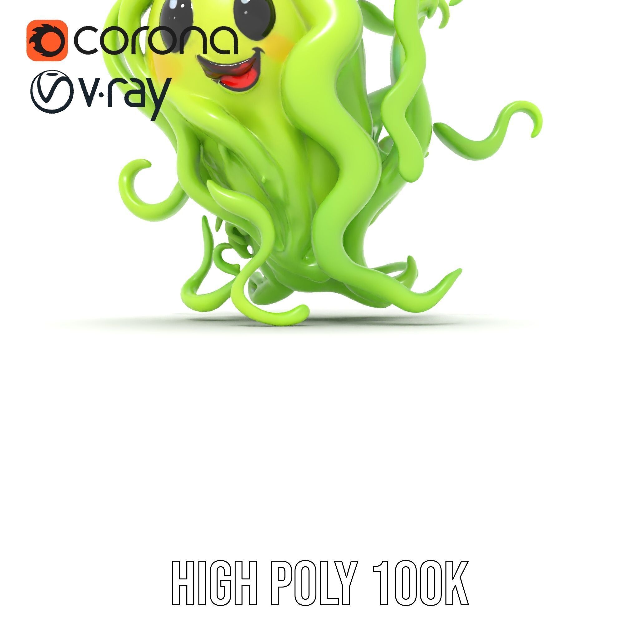 Playful Green Monster Character D Model Pack Low-poly 3D model_23