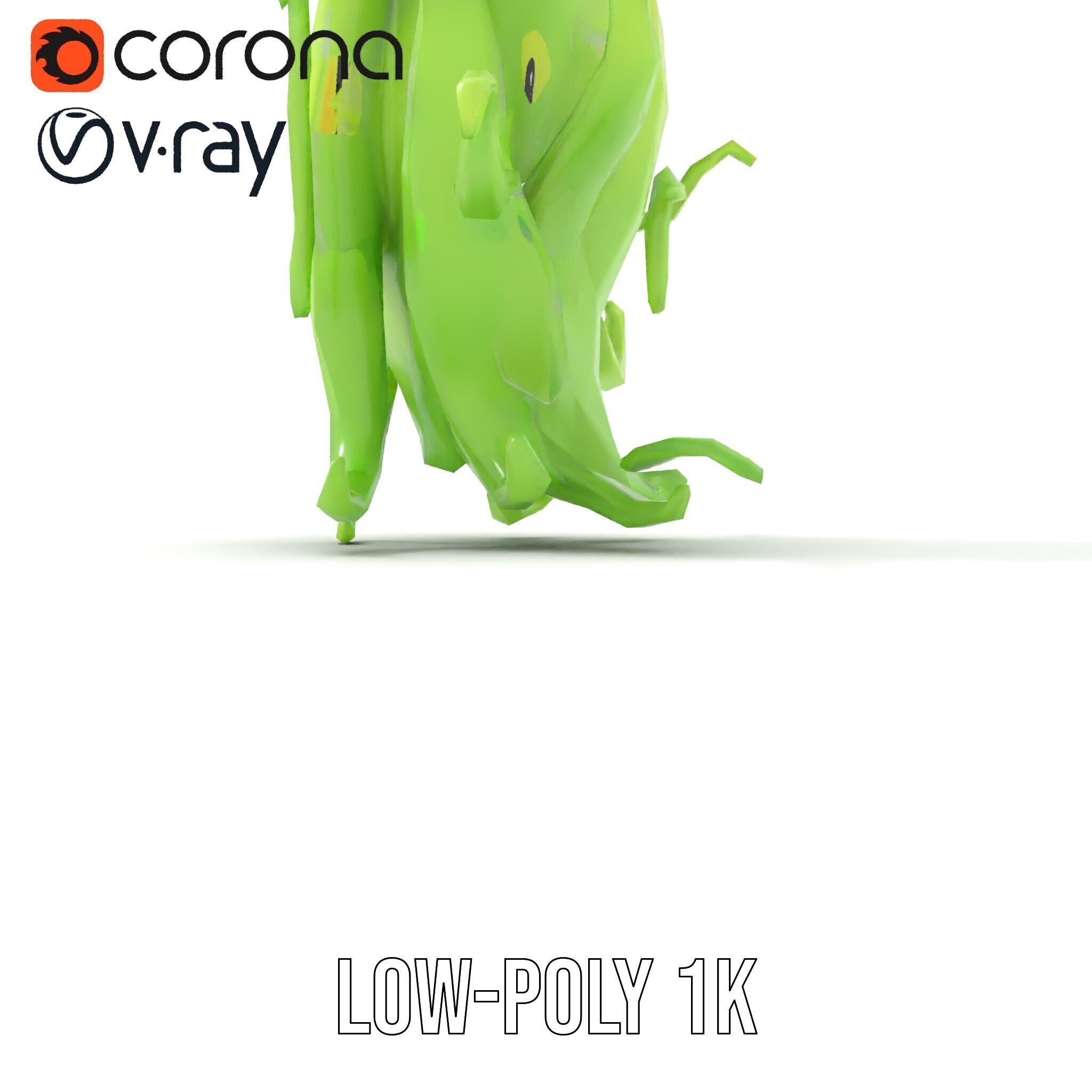 Playful Green Monster Character D Model Pack Low-poly 3D model_22