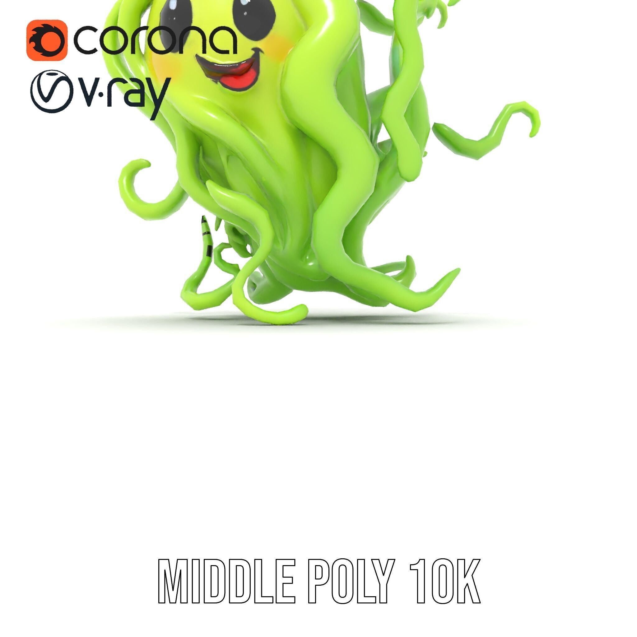 Playful Green Monster Character D Model Pack Low-poly 3D model_24