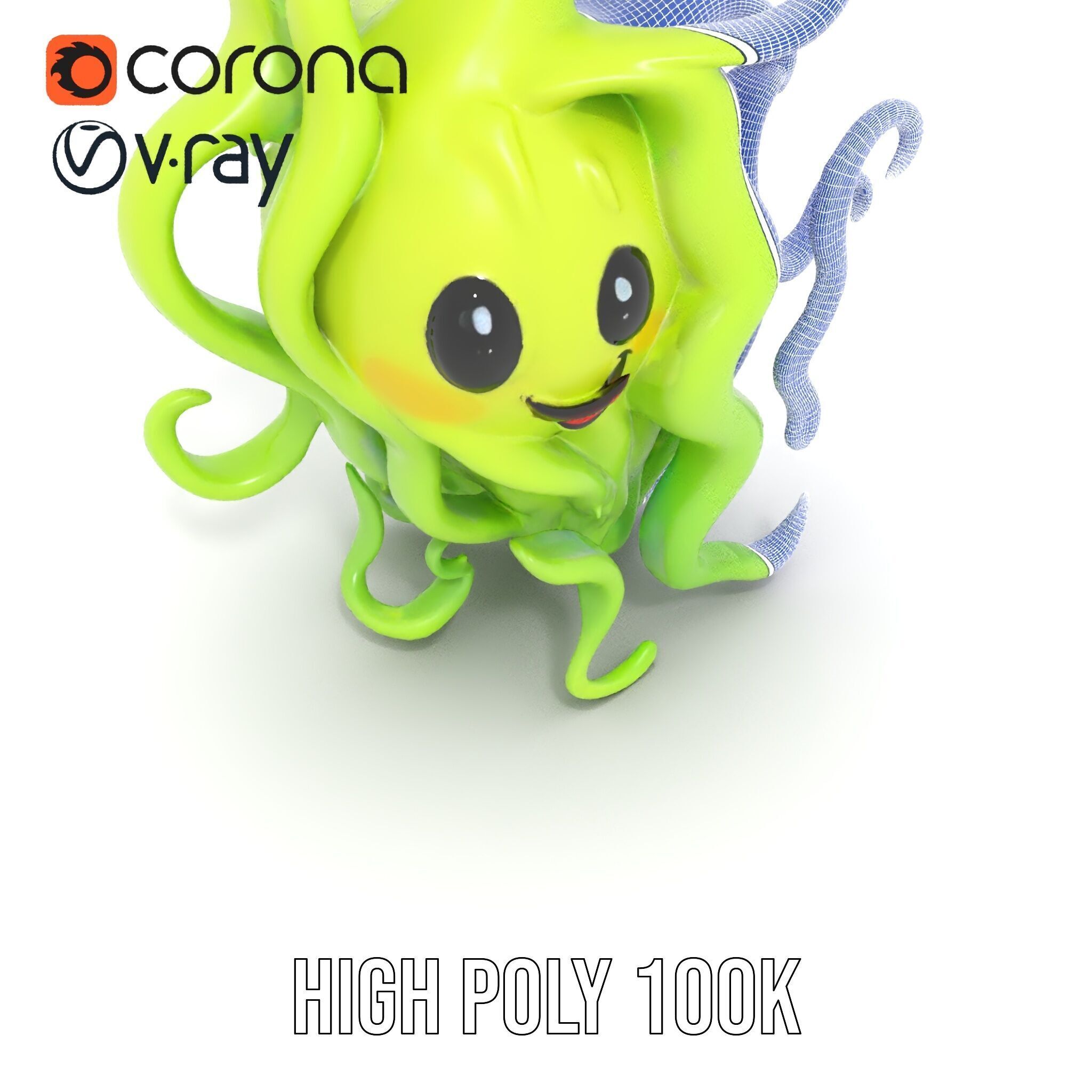 Playful Green Monster Character D Model Pack Low-poly 3D model_33