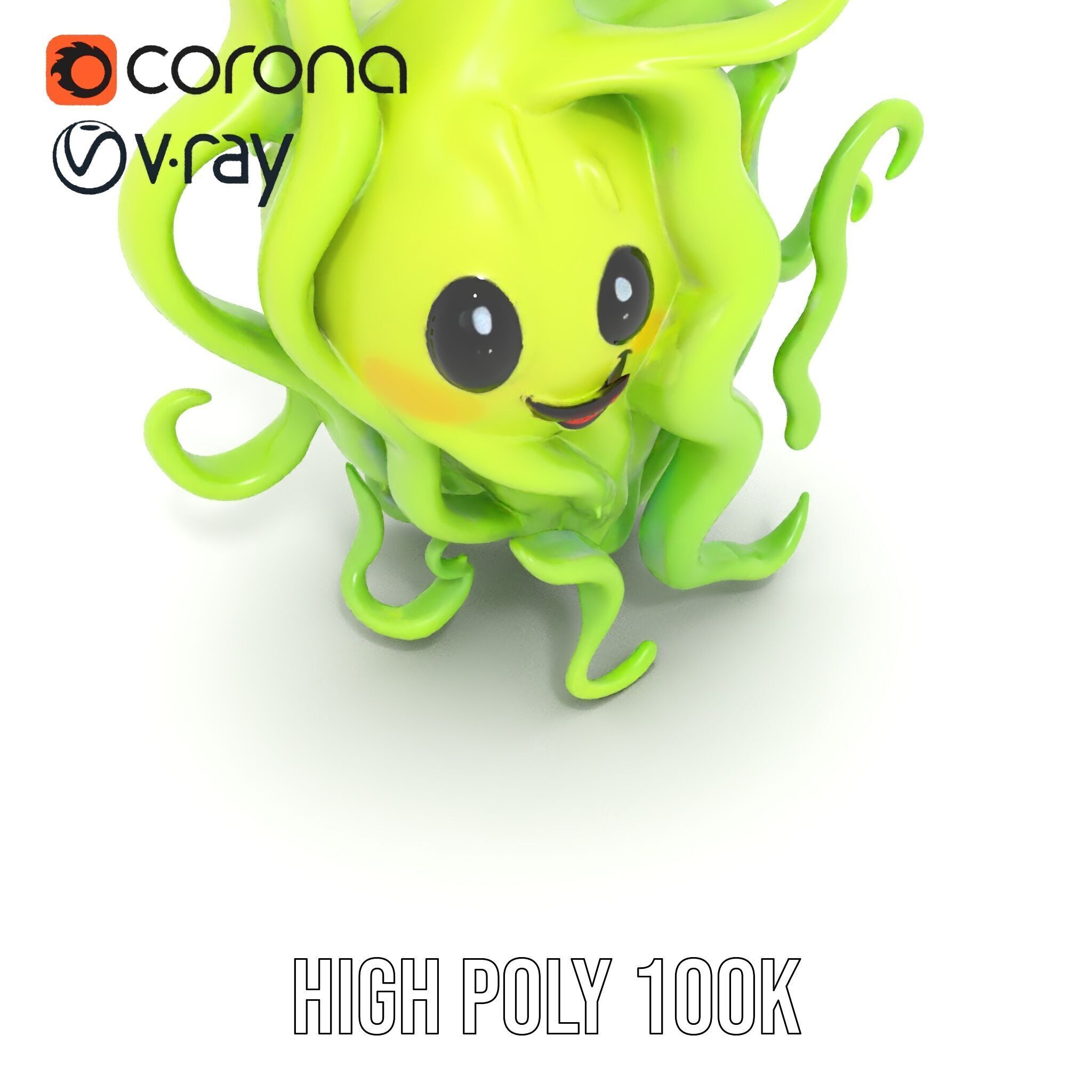 Playful Green Monster Character D Model Pack Low-poly 3D model_20