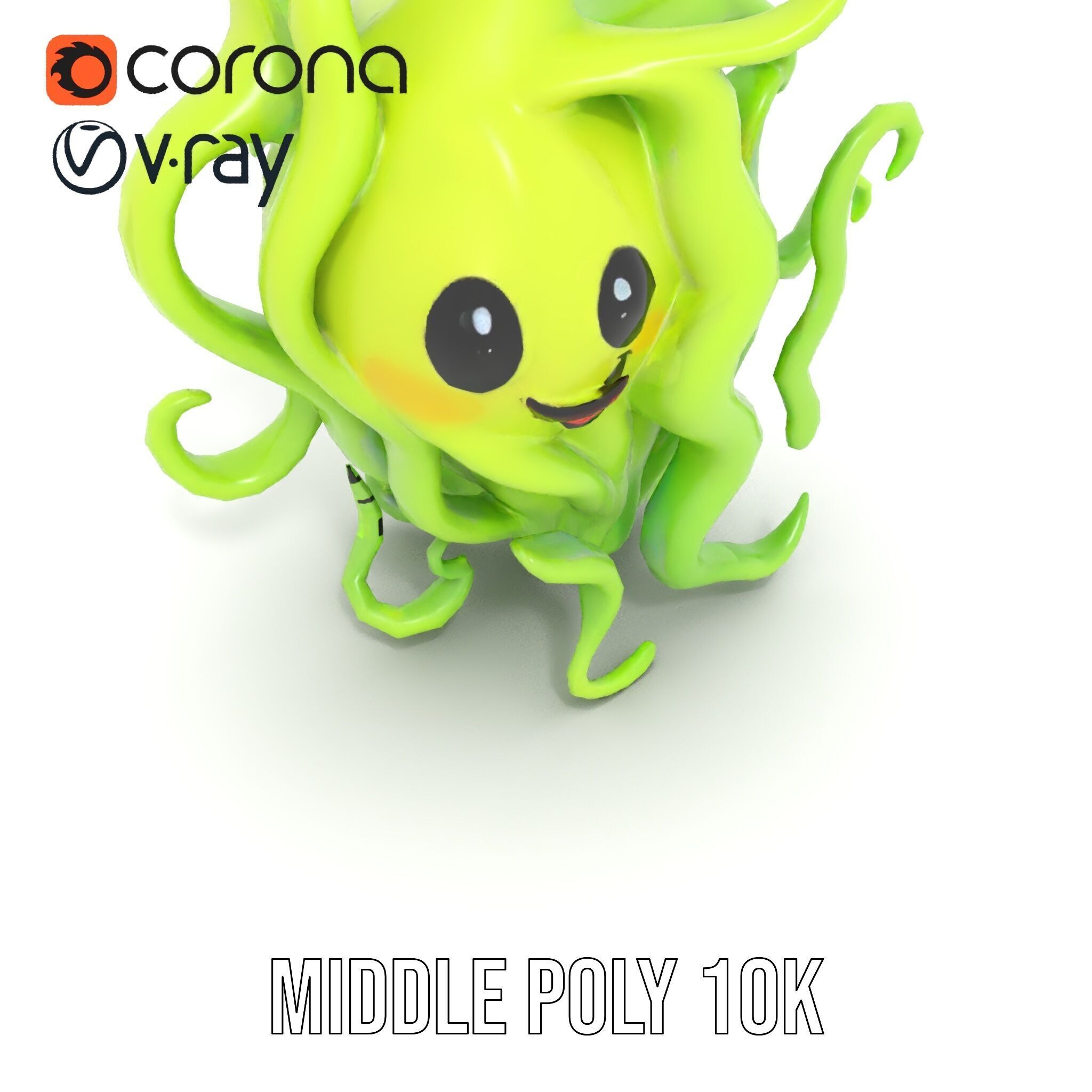 Playful Green Monster Character D Model Pack Low-poly 3D model_11