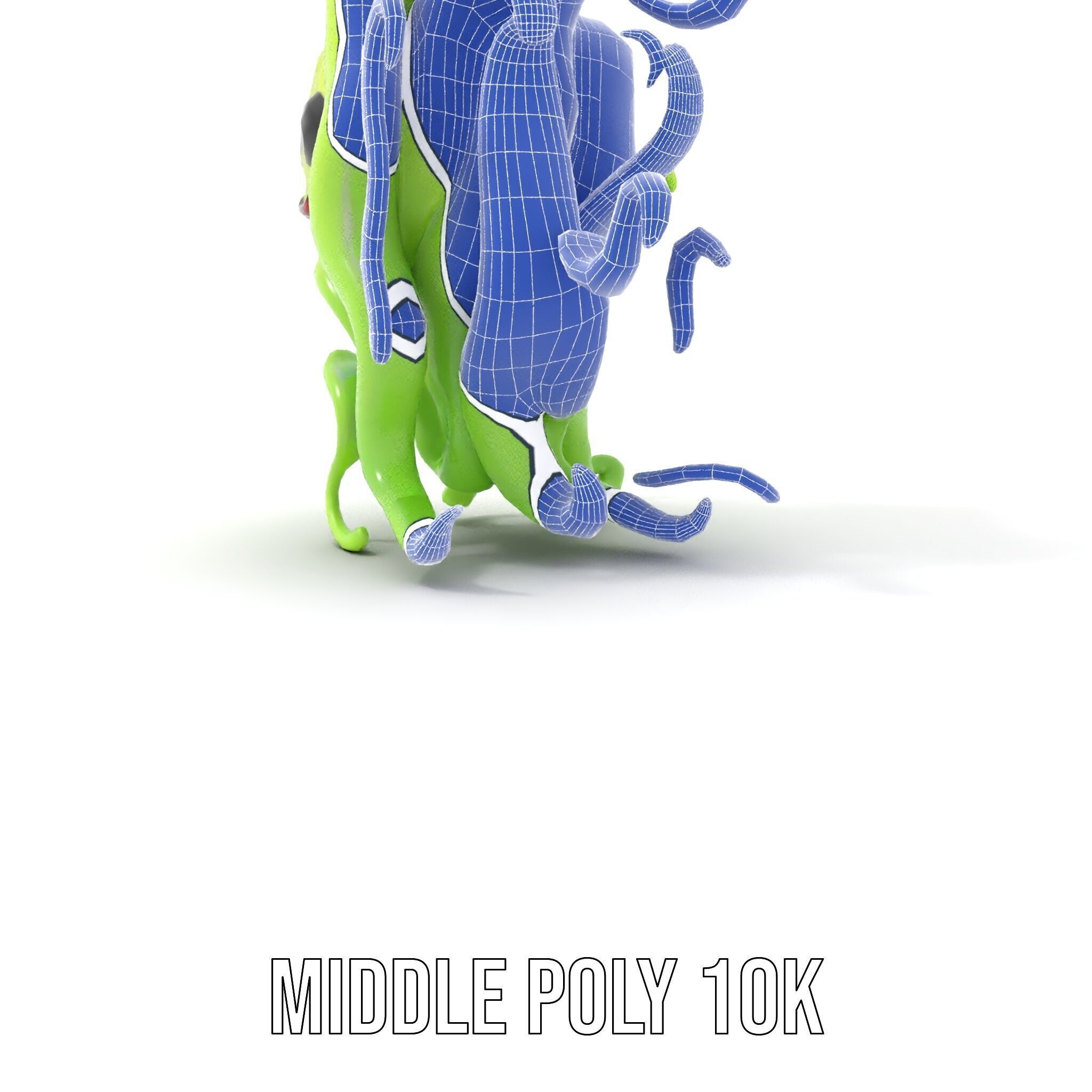 Playful Green Monster Character D Model Pack Low-poly 3D model_5