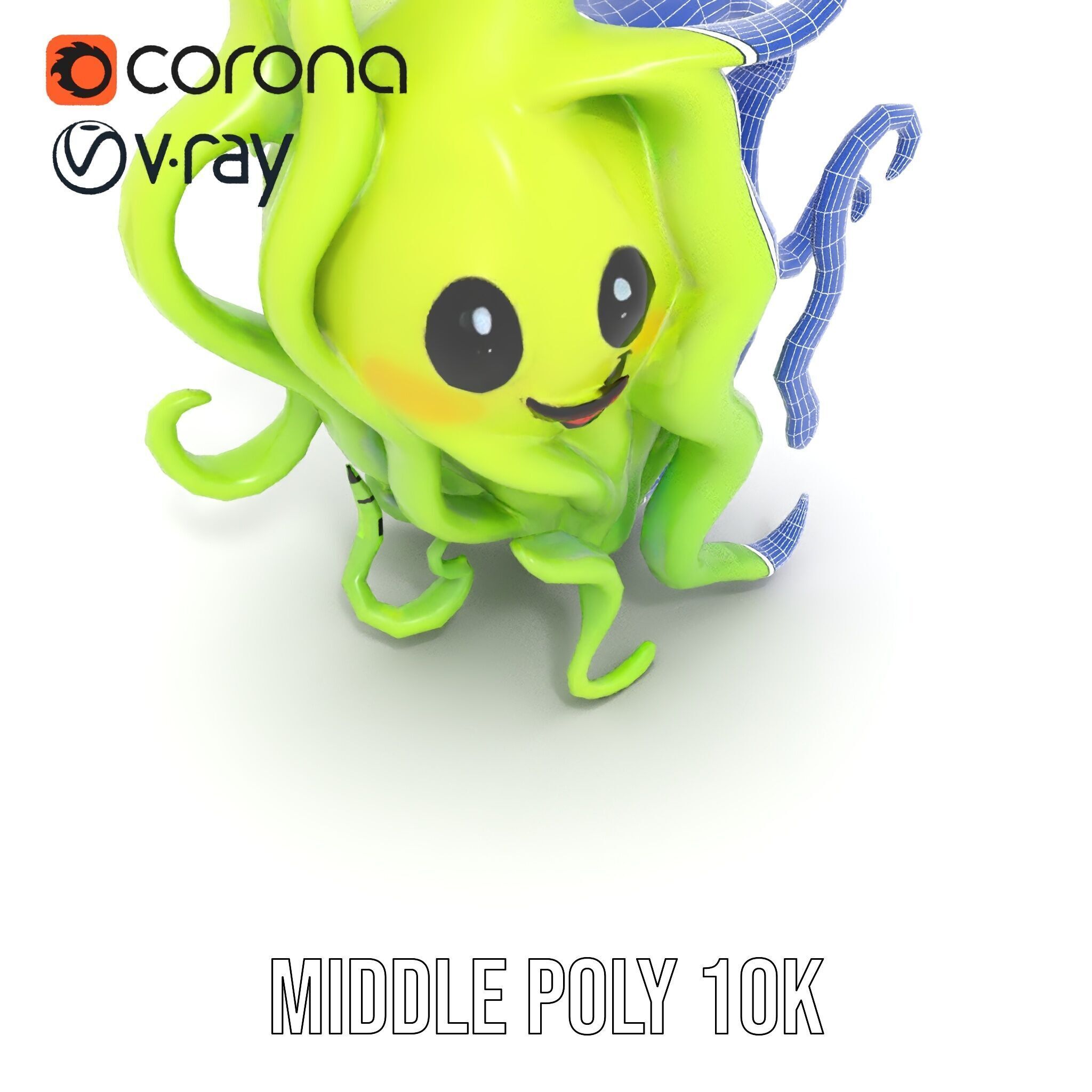 Playful Green Monster Character D Model Pack Low-poly 3D model_21