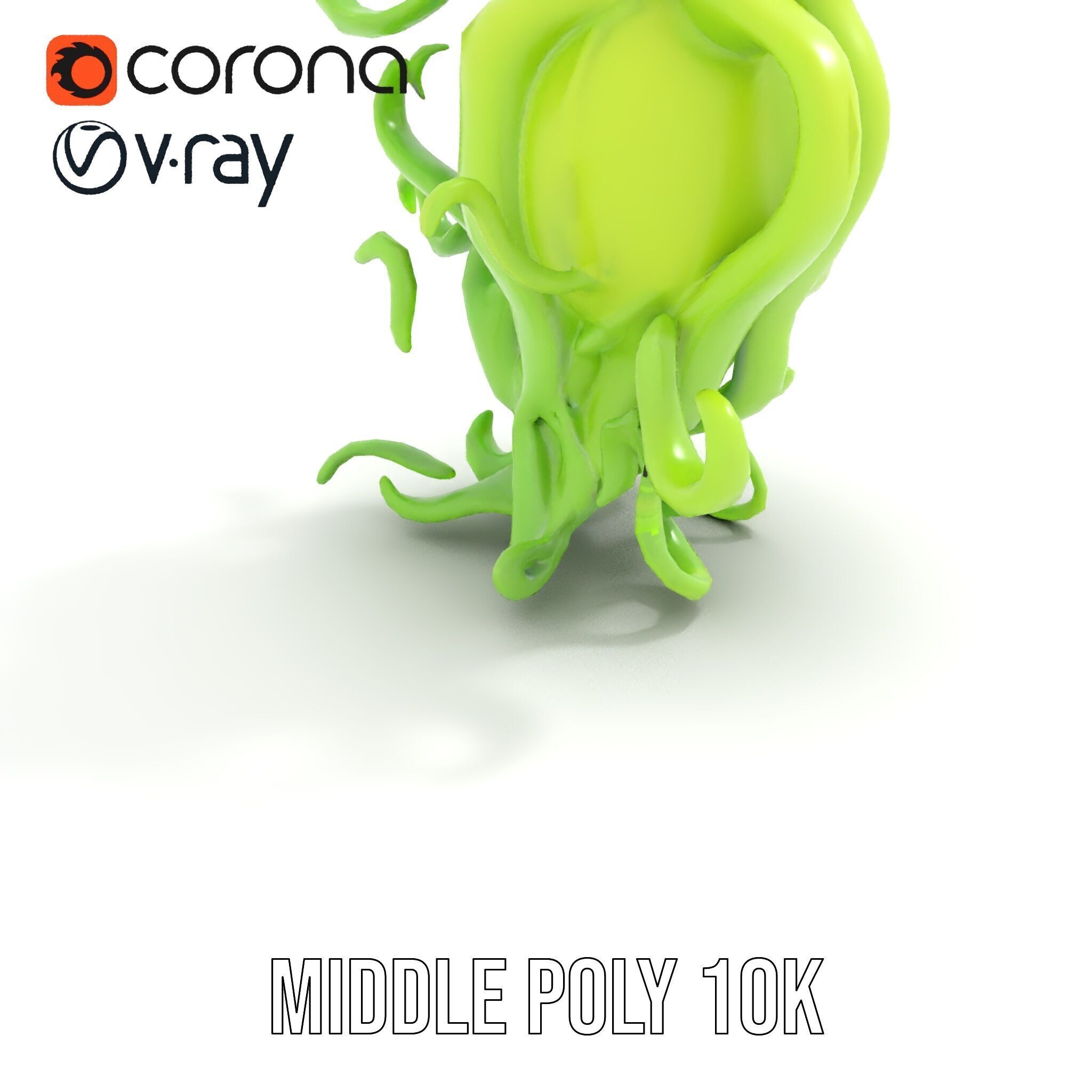 Playful Green Monster Character D Model Pack Low-poly 3D model_16