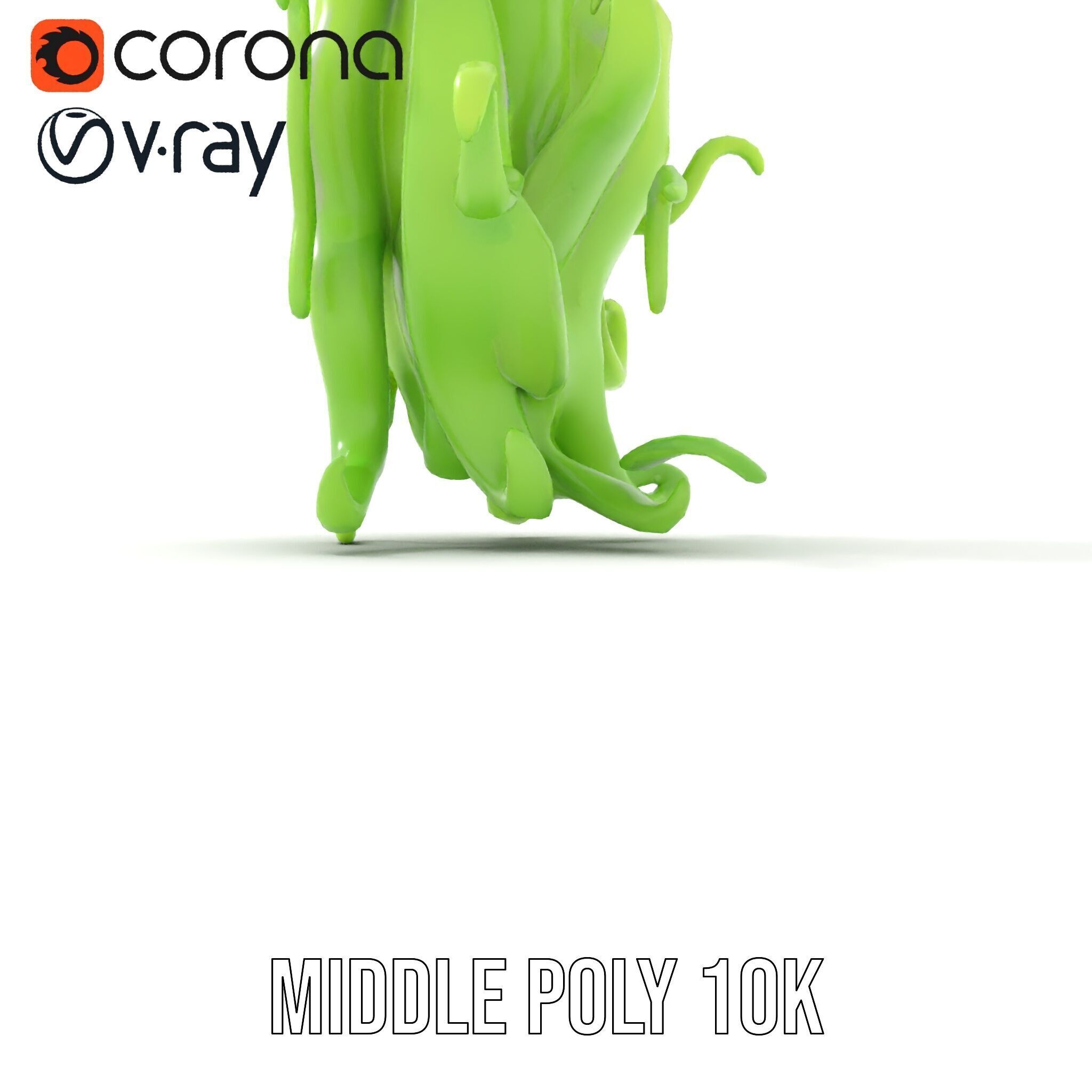 Playful Green Monster Character D Model Pack Low-poly 3D model_18