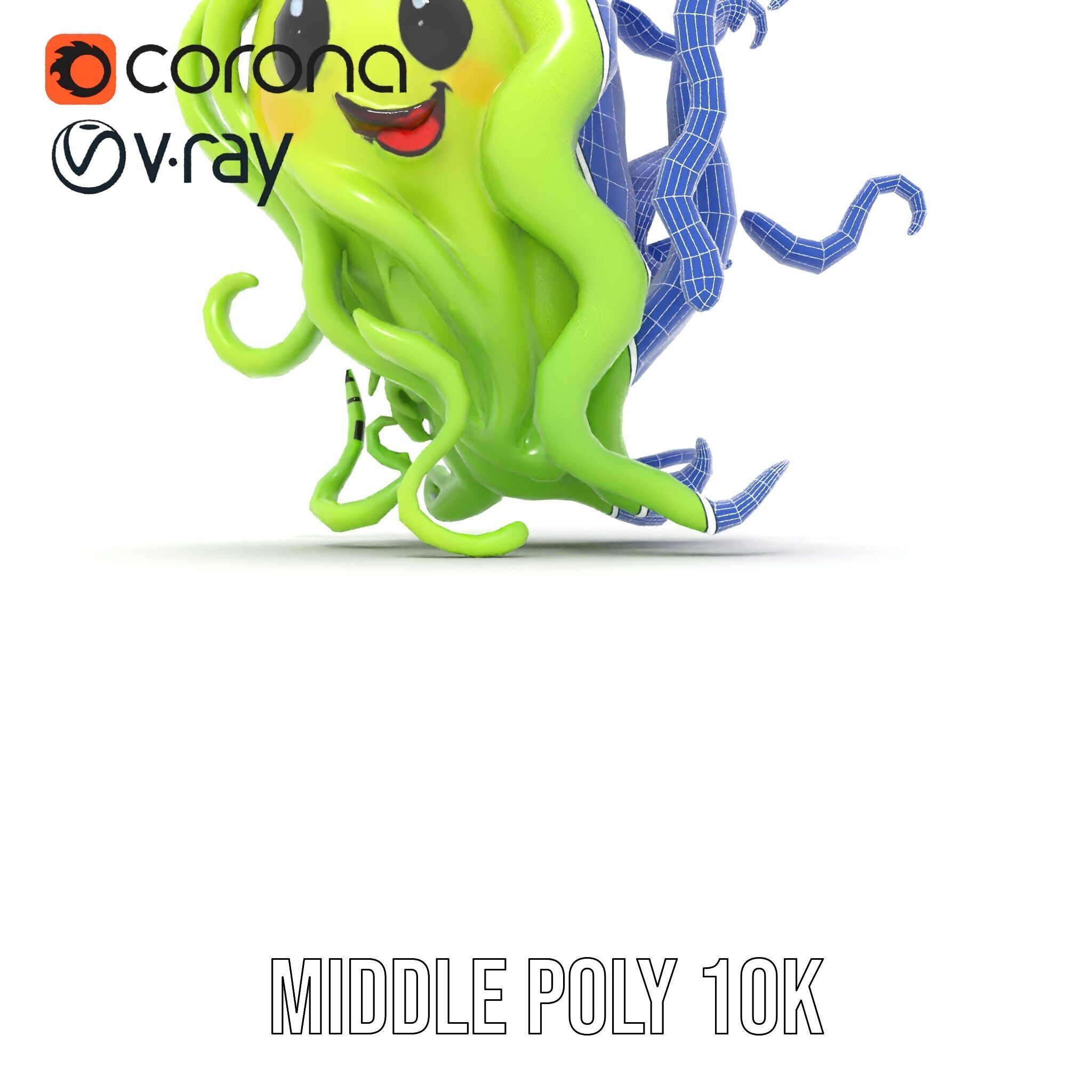 Playful Green Monster Character D Model Pack Low-poly 3D model_30