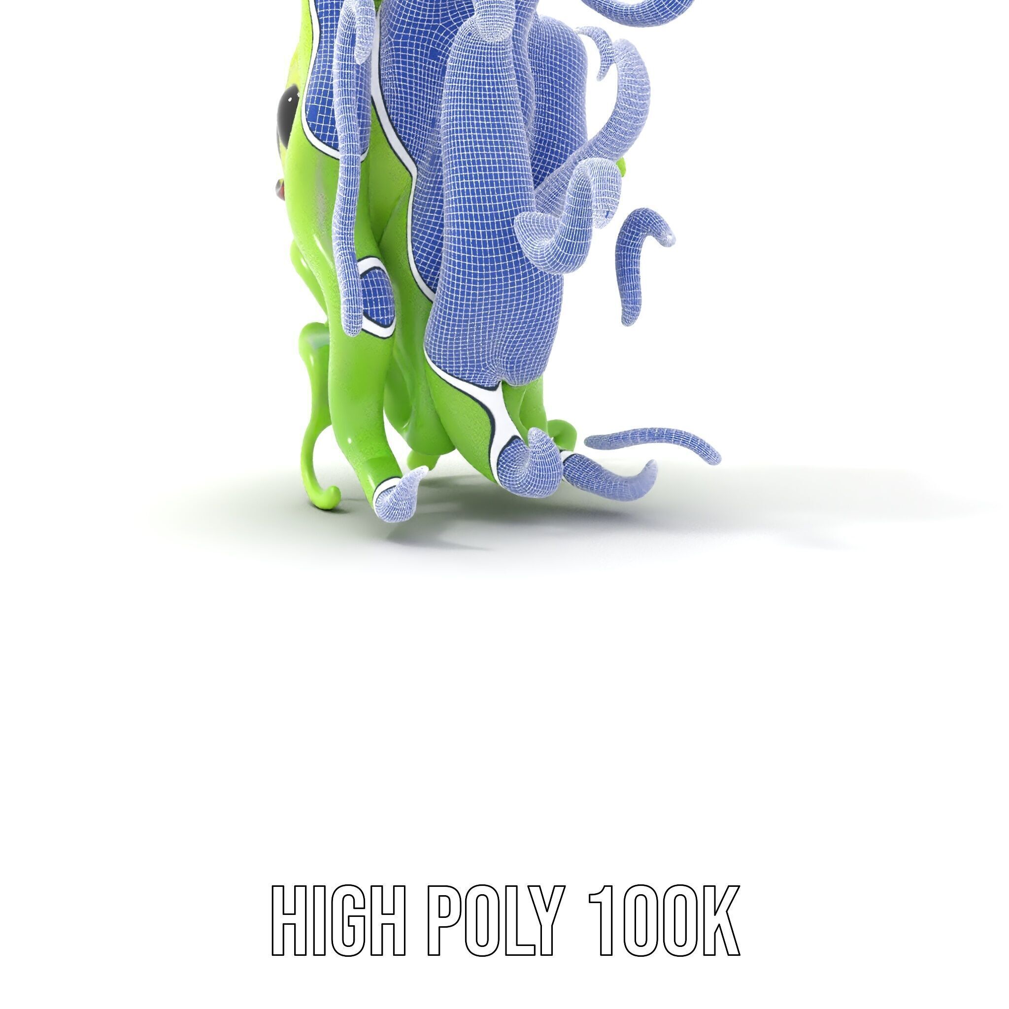 Playful Green Monster Character D Model Pack Low-poly 3D model_4