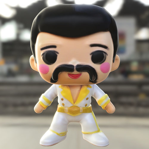 Retro Pop Idol Chibi Fred Mercury Low-poly 3D model