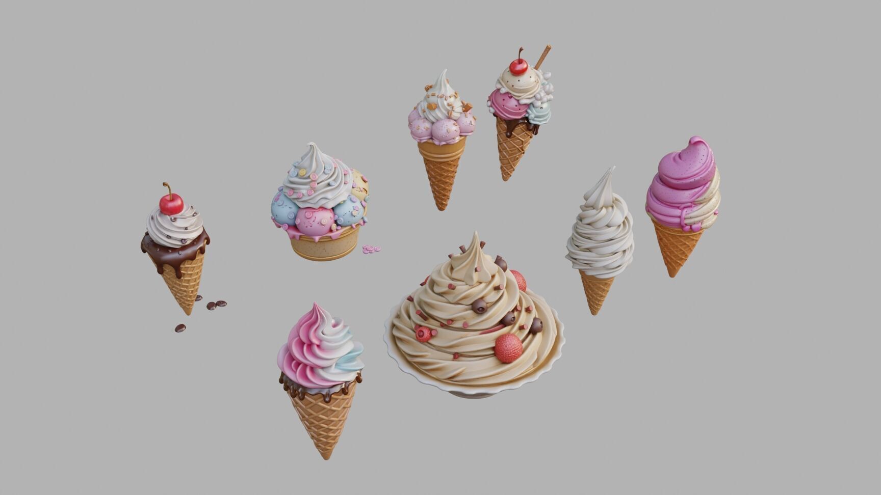 Ice Cream Collection 3D model_3
