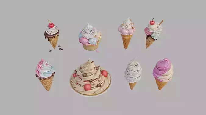 Ice Cream Collection 3D model