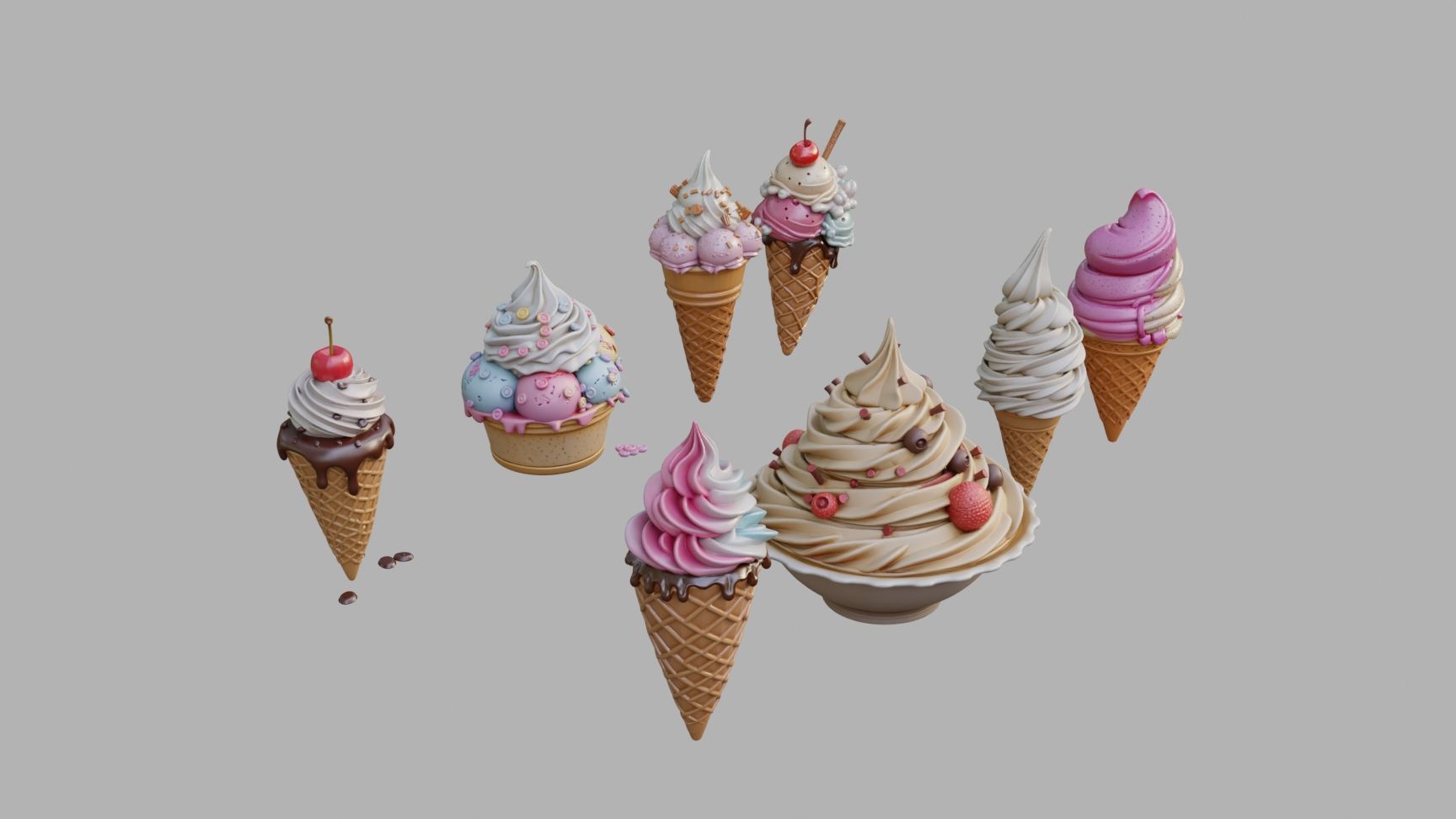 Ice Cream Collection 3D model_5