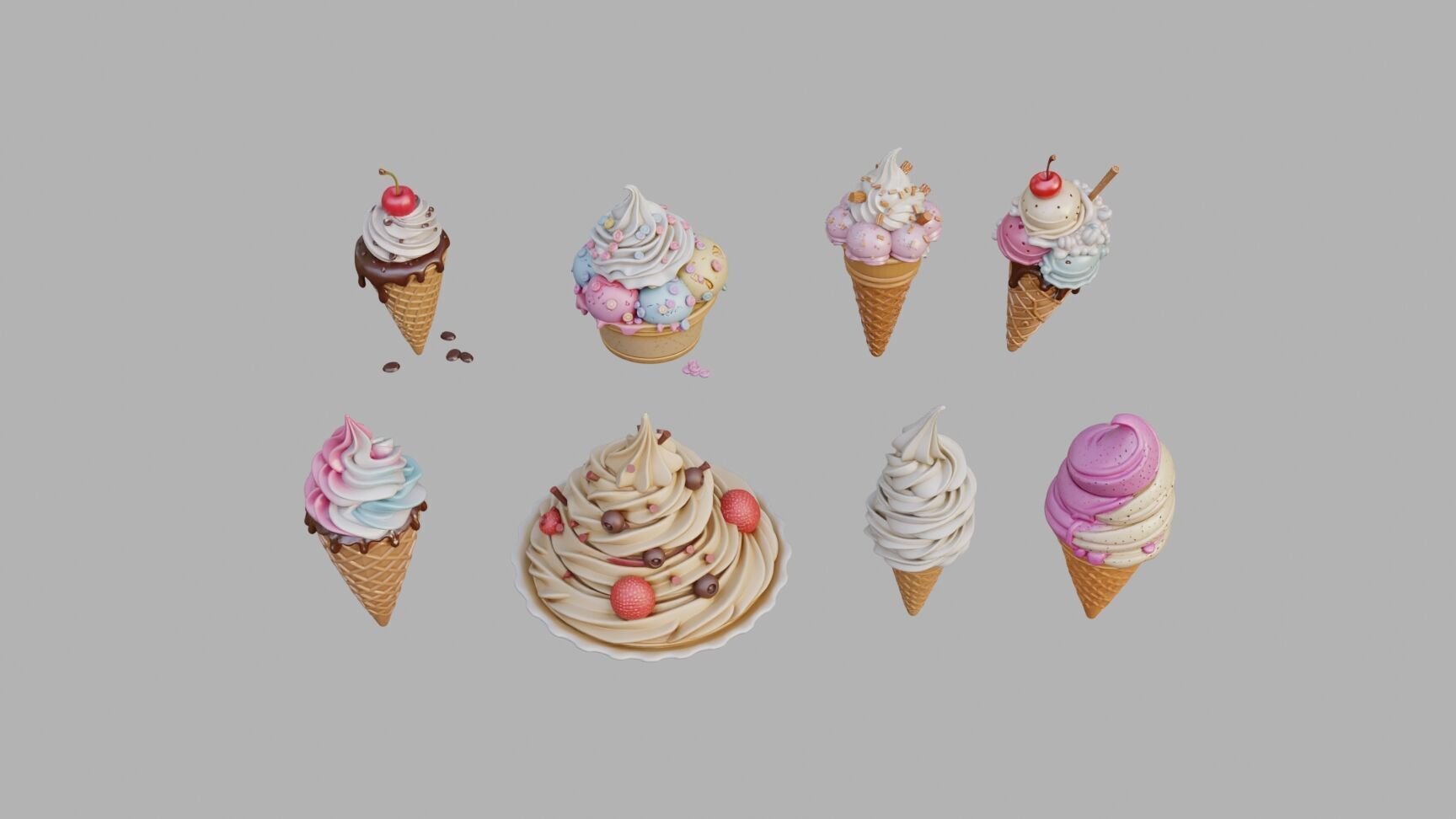 Ice Cream Collection 3D model_4