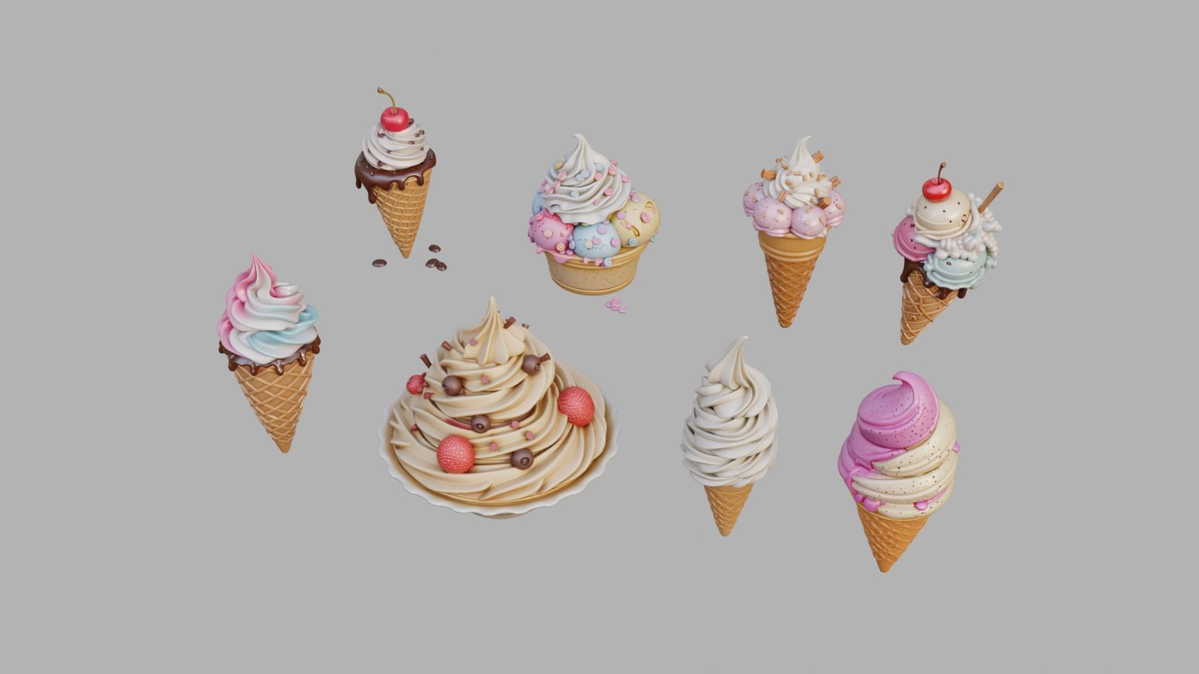 Ice Cream Collection 3D model_2