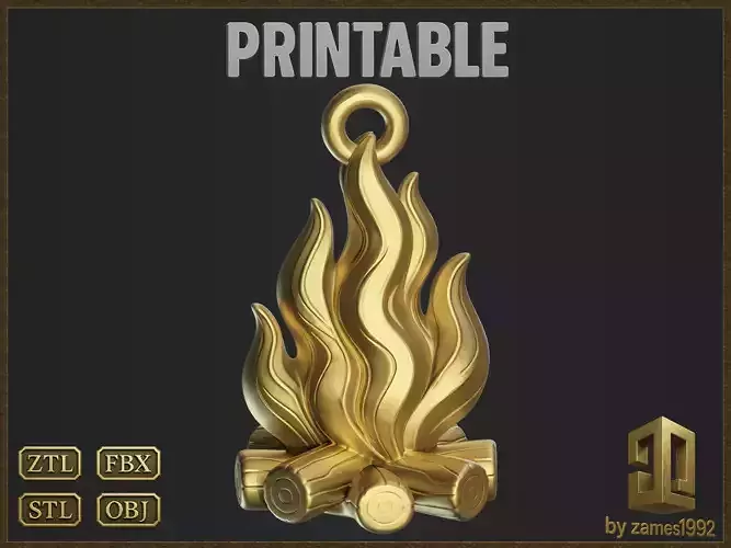 Campfire Pendant 3D print model