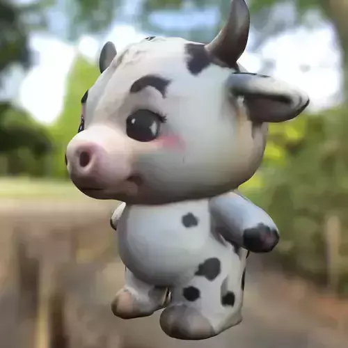 Adorable Cartoon Cow Farm