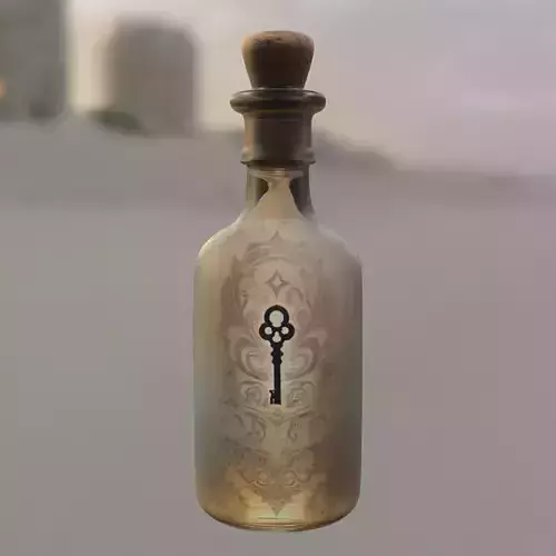 Mystical Key Bottle Fantasy Potion Container