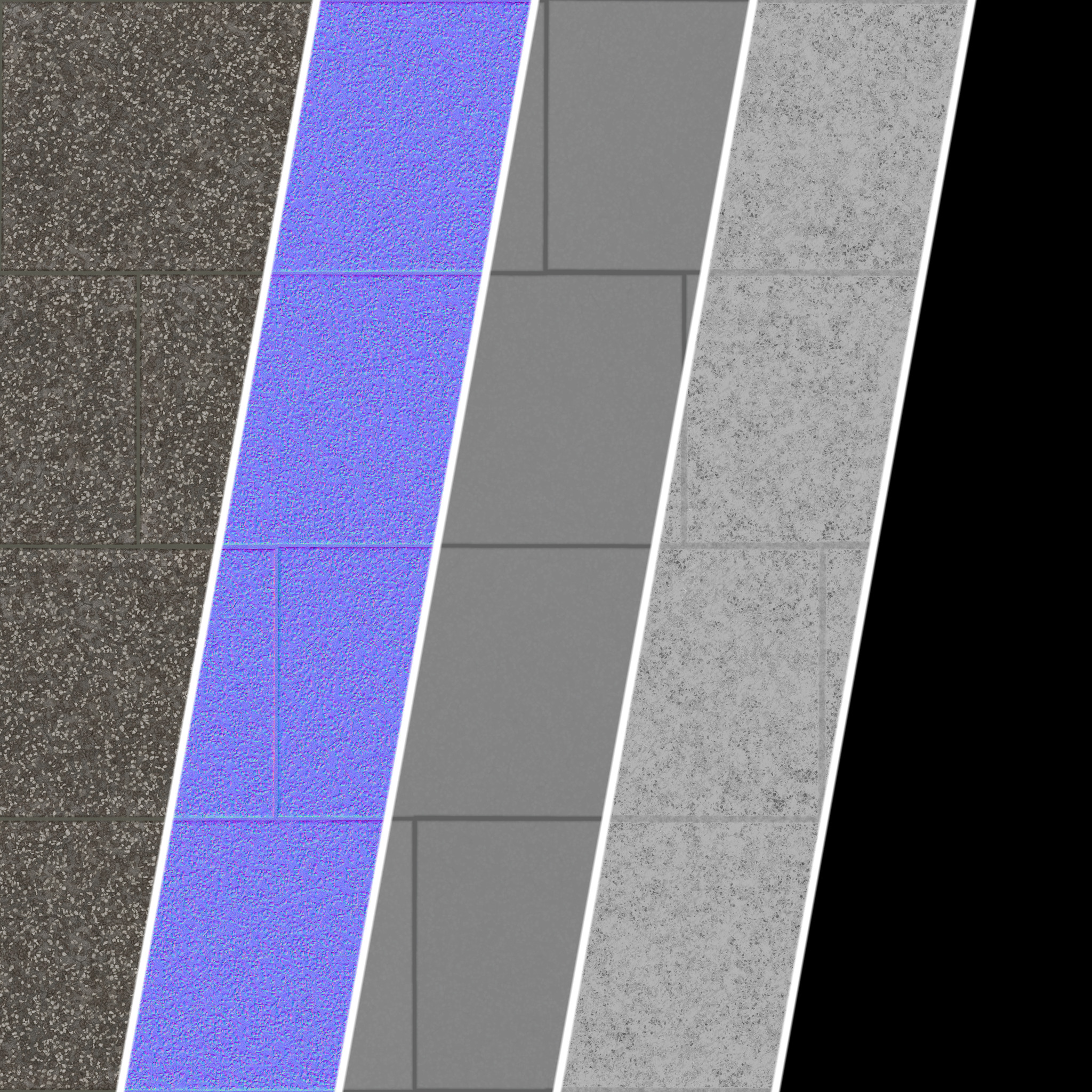 Pavement Materials 106- Concrete Paving - Sbsar Pbr 4k Seamless Texture_3