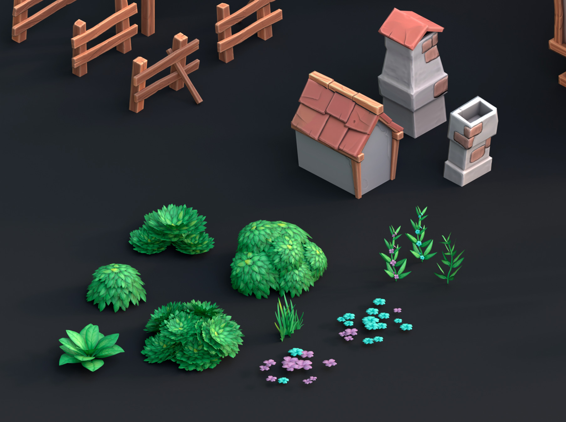 Medieval stylized pack Low-poly 3D model_9