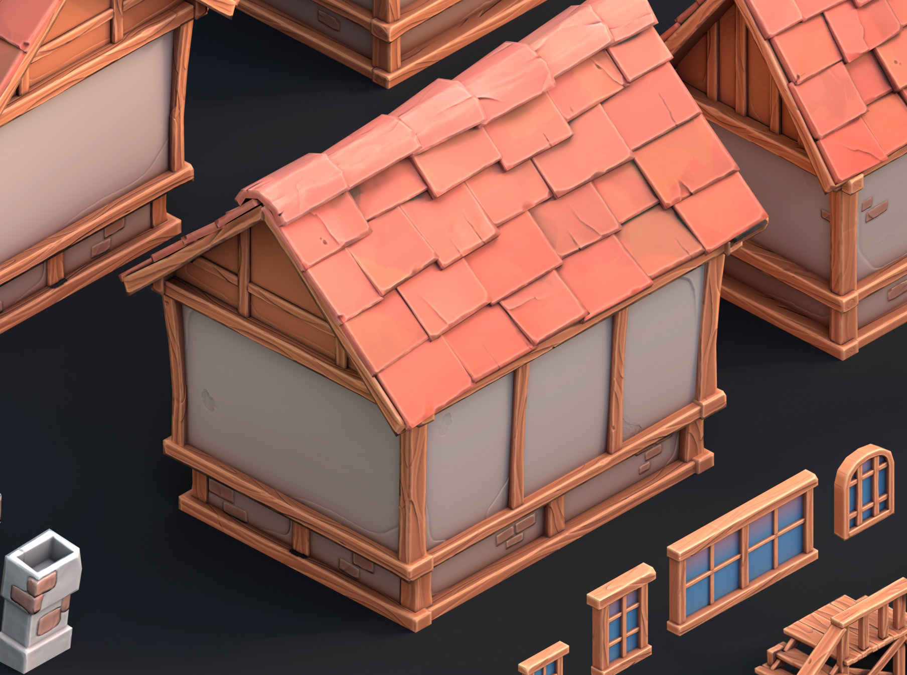 Medieval stylized pack Low-poly 3D model_17