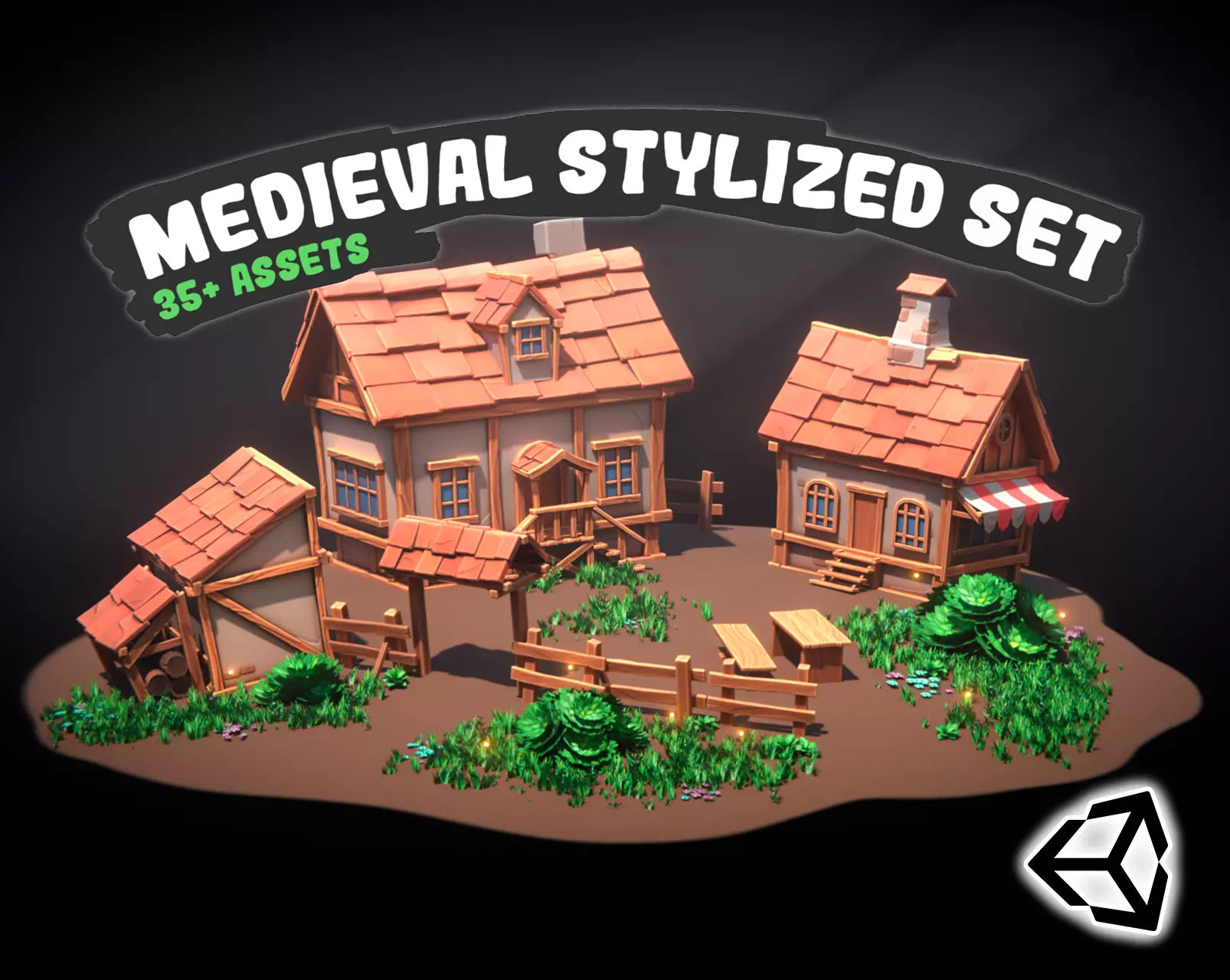 Medieval stylized pack Low-poly 3D model_0