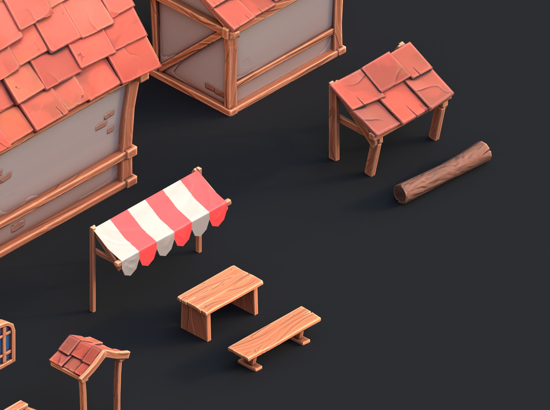 Medieval stylized pack Low-poly 3D model_15