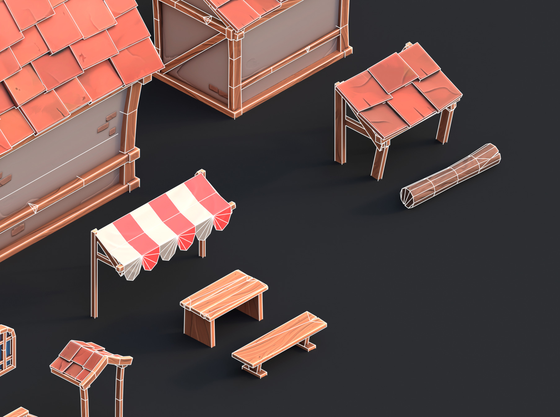 Medieval stylized pack Low-poly 3D model_16