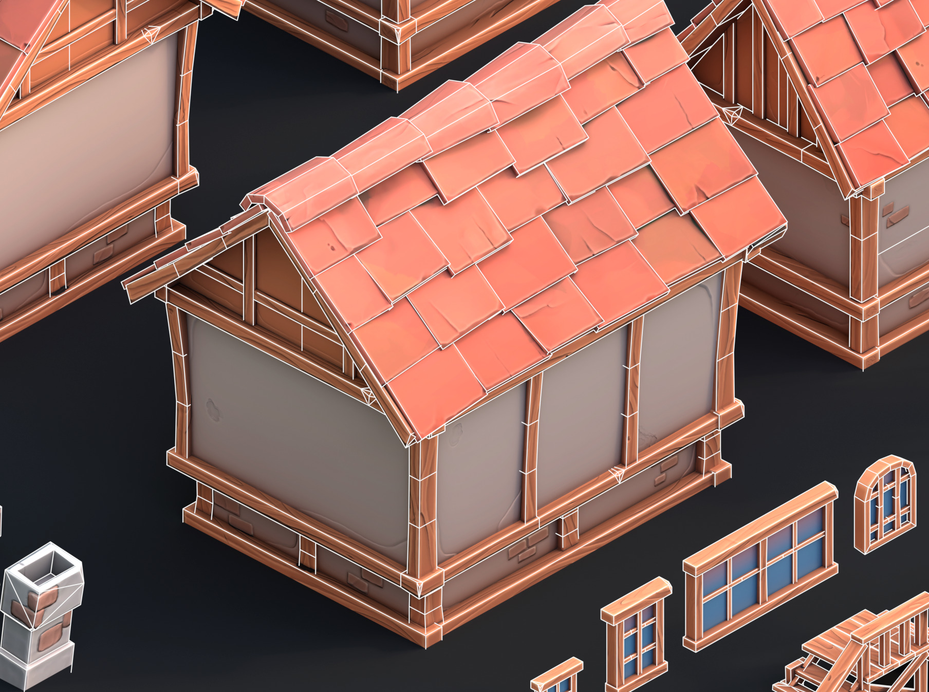 Medieval stylized pack Low-poly 3D model_18