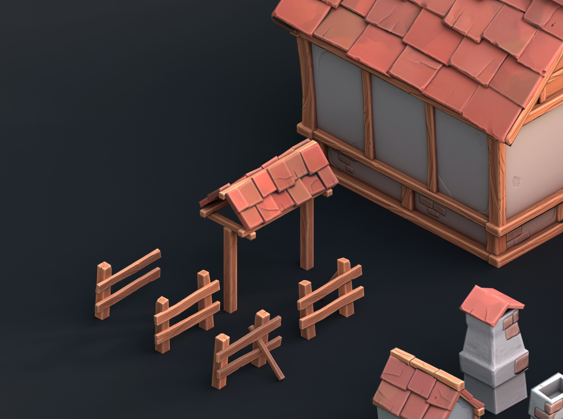 Medieval stylized pack Low-poly 3D model_11