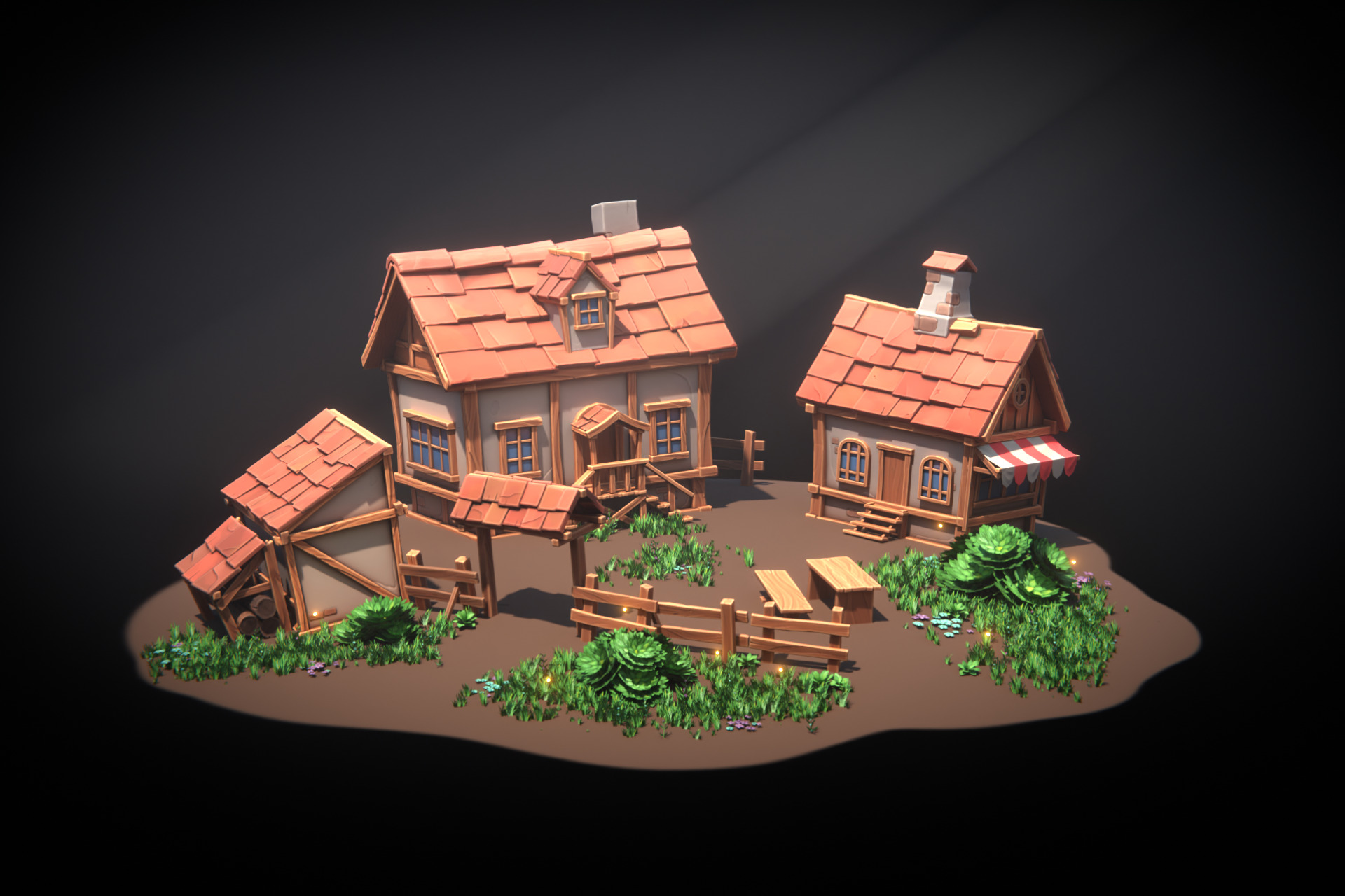 Medieval stylized pack Low-poly 3D model_2