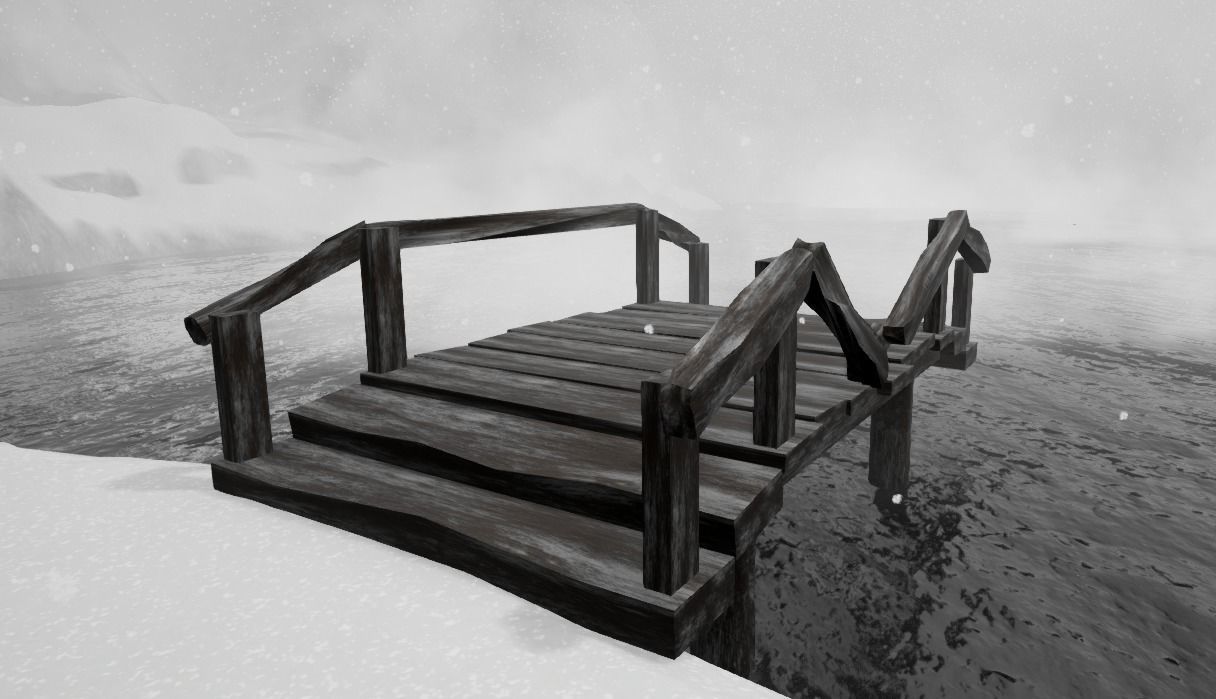 dark wooden bridge Free low-poly 3D model_0
