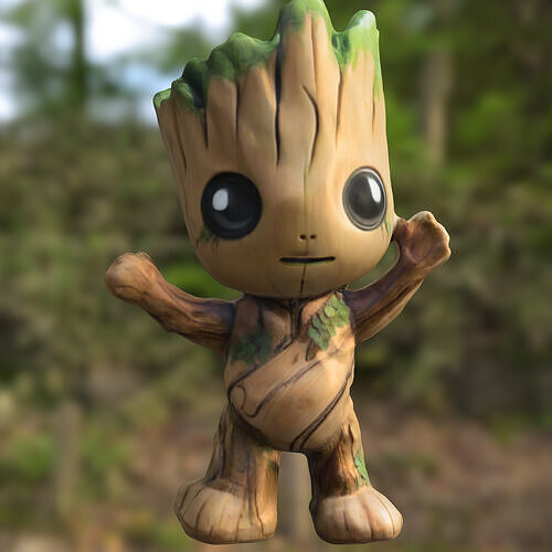 Stylized Baby groot Low-poly 3D model