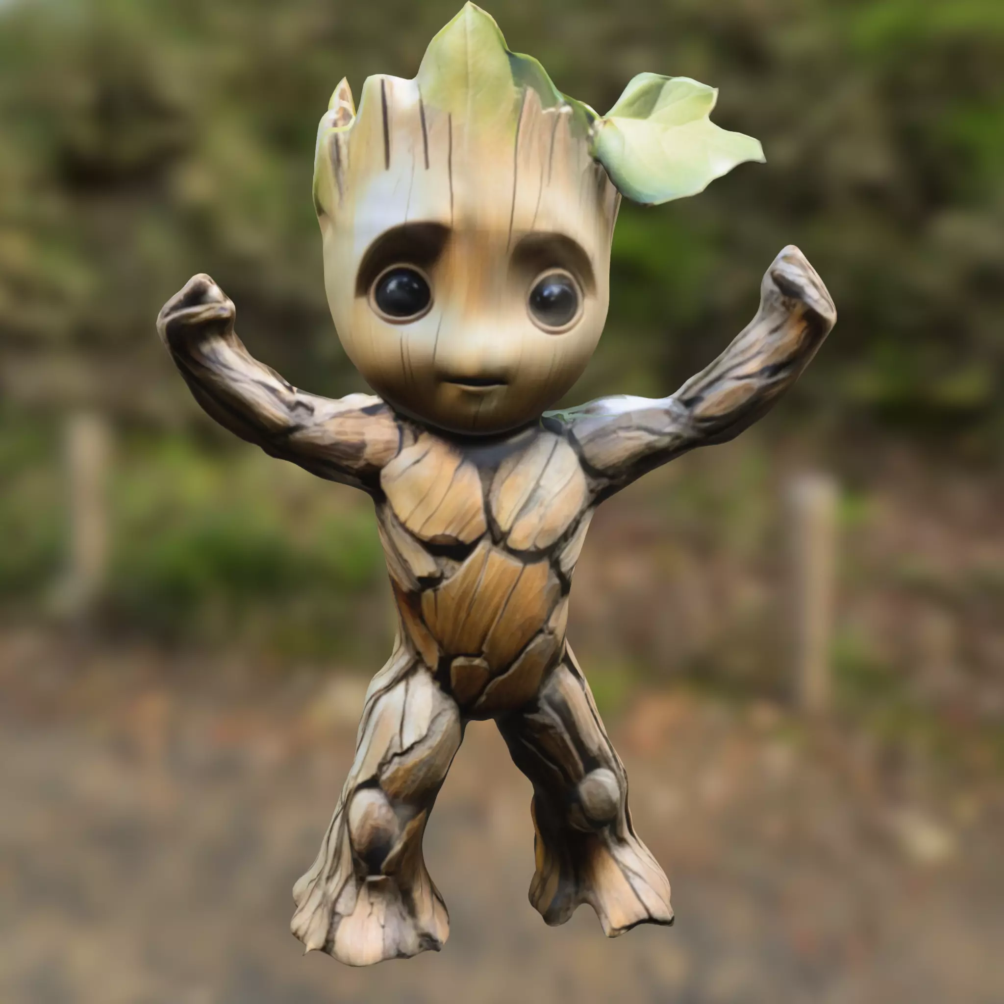 Muscular Tree Baby groot 3D model_0