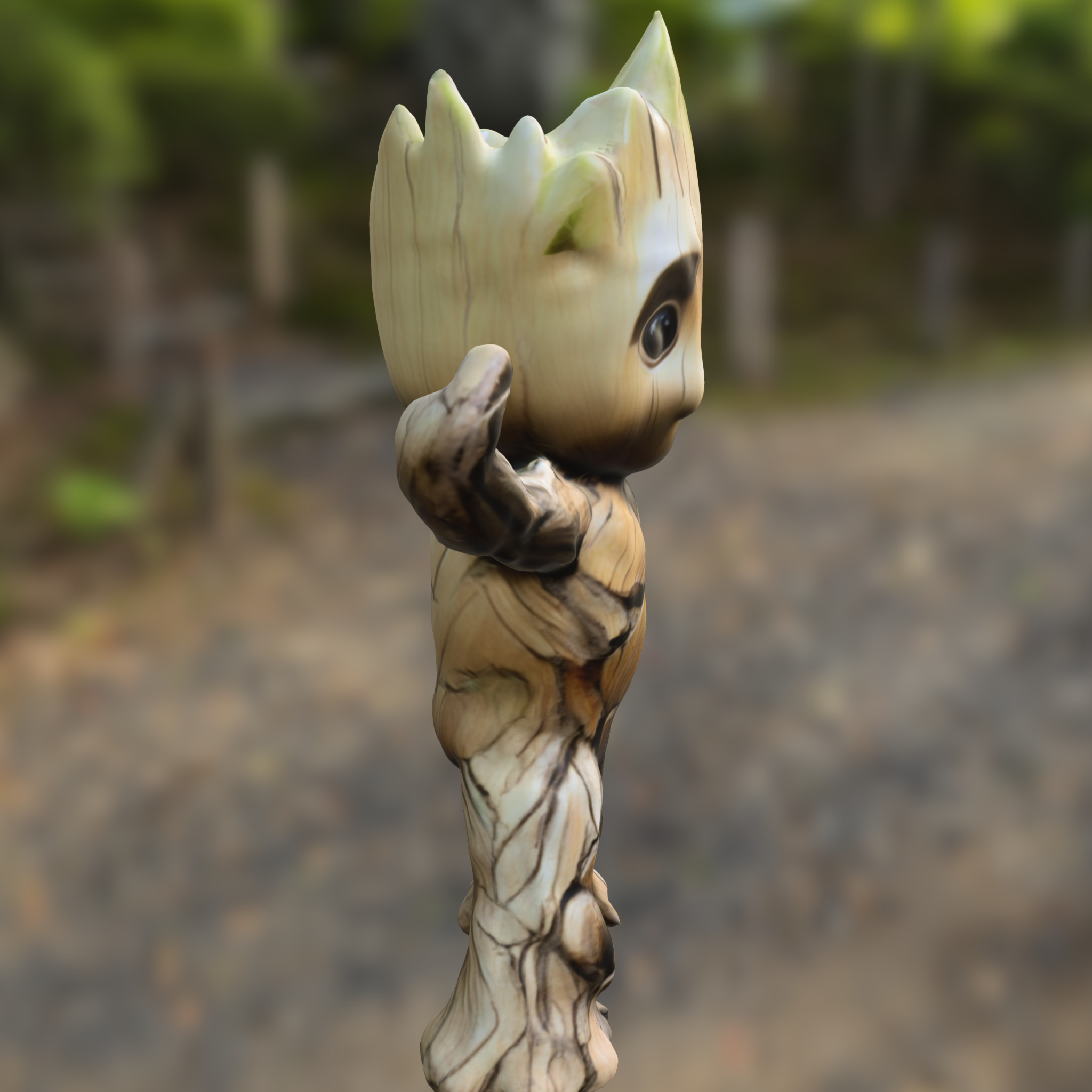 Muscular Tree Baby groot 3D model_1